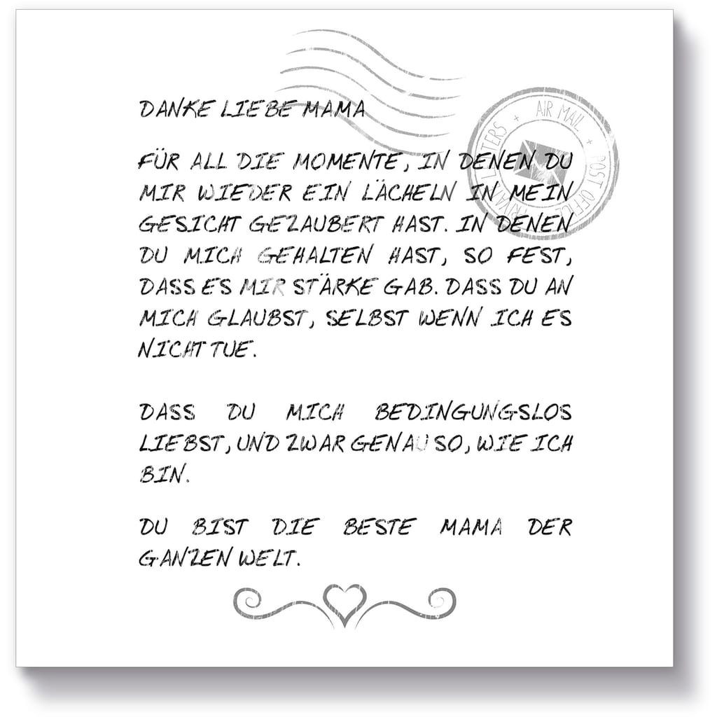 Artland Holzbild »Danke Mama«, Sprüche & Texte, (1 St.)