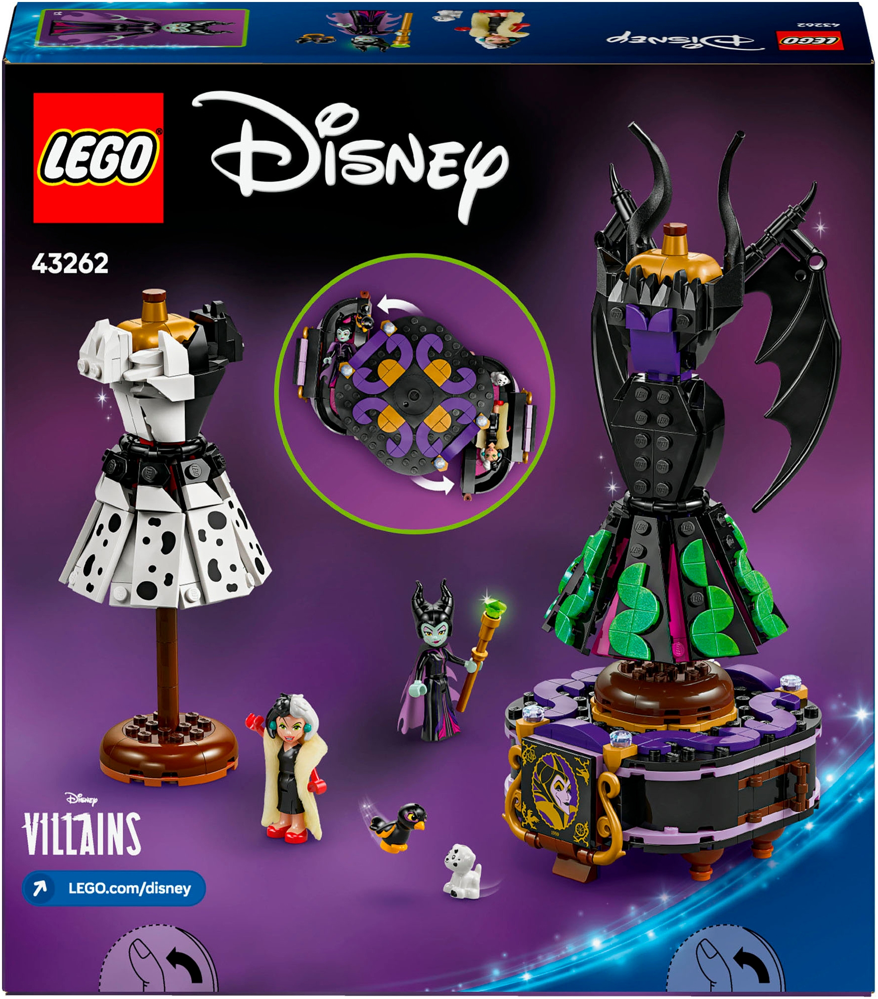 LEGO® Konstruktionsspielsteine »Die Kleider von Malefiz und Cruella De Vil (43262)«, (524 St.), LEGO® Disney Classic; Made in Europe