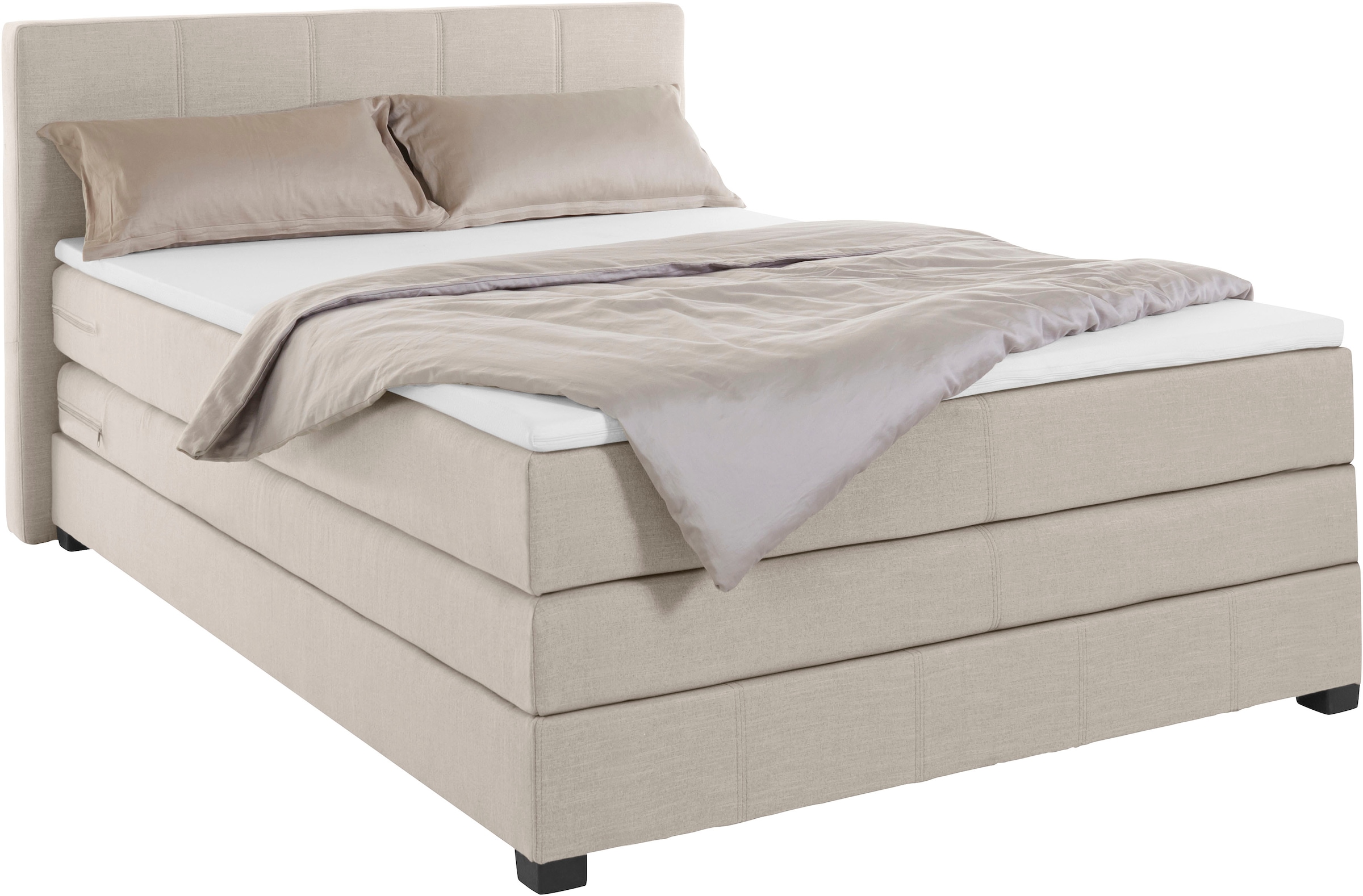 Boxspringbett »Peetu«, Taschenfederkern-Matratze, in 4 Breiten und 4 Farben, incl. Topper