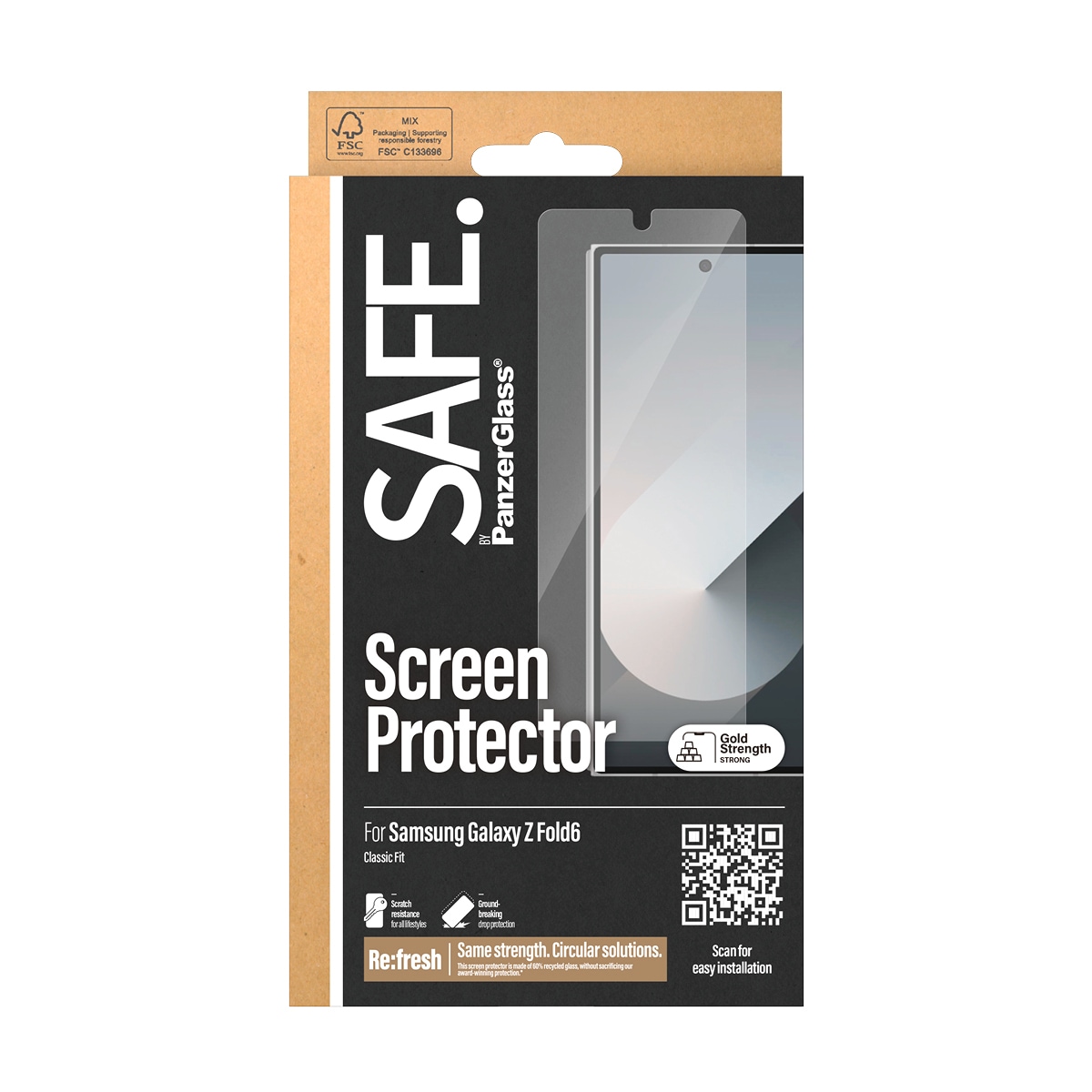 SAFE by PanzerGlass Displayschutzglas »Classic Fit Screen Protection«, für Samsung Galaxy Z Fold6, Displayschutzfolie, Schutzfolie, Bildschirmschutz, kratz- & stoßfest