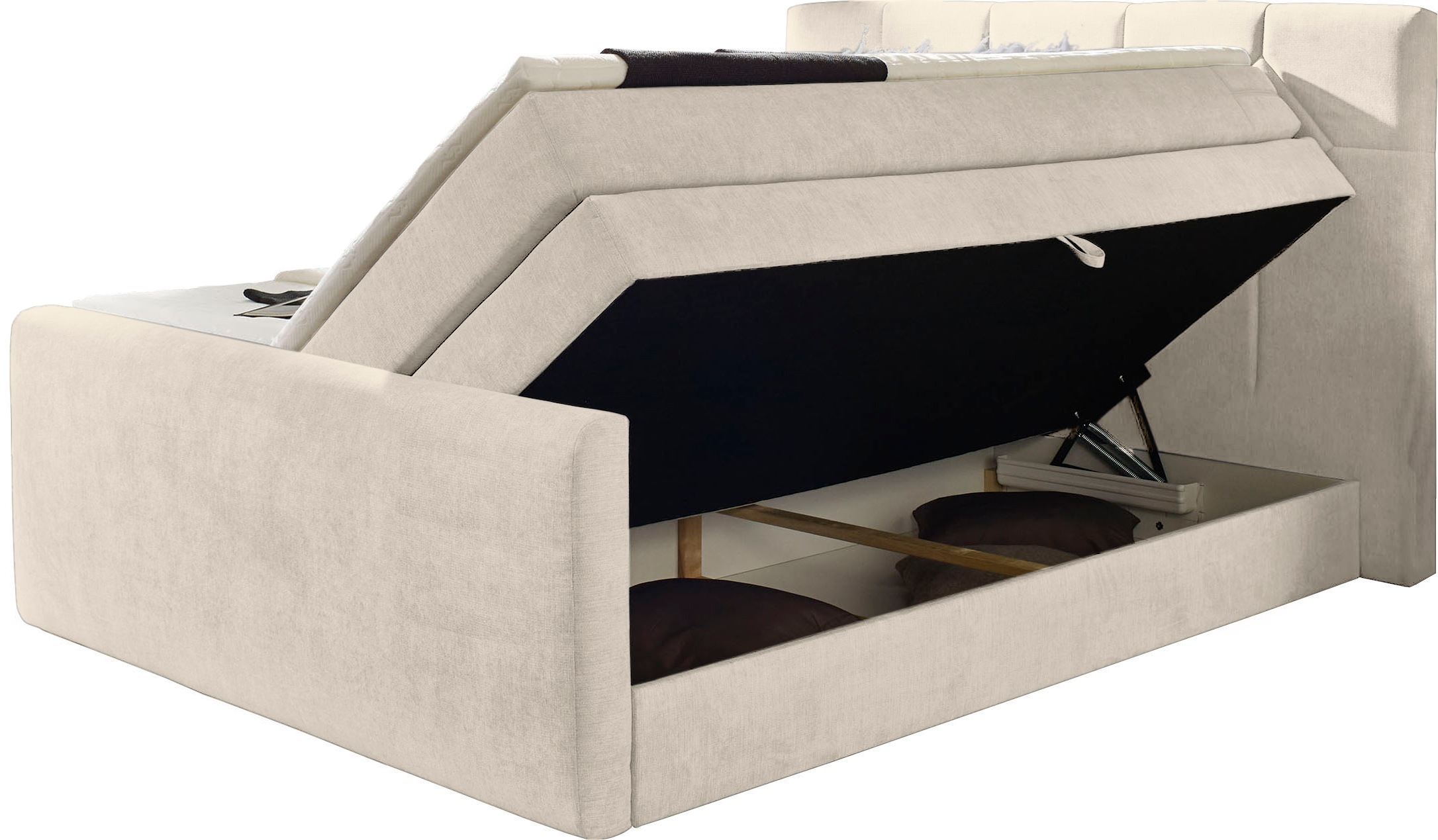 Places of Style Boxspringbett »Atlanta«, inklusive Topper und Bettkasten