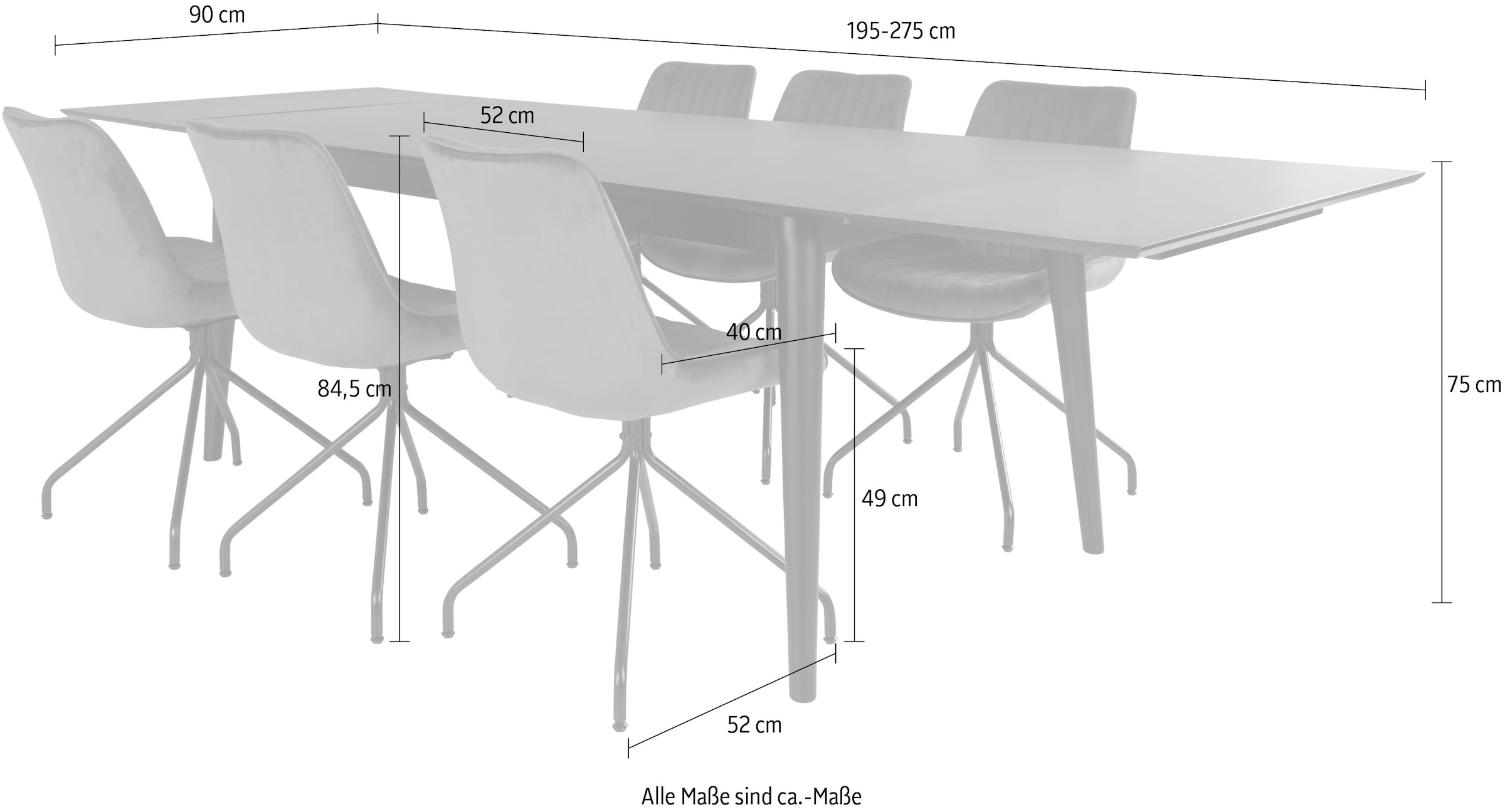 Homexperts Essgruppe »Odense«, (Set, 5 tlg.), mit ausziehbarem Tisch bequem  bestellen
