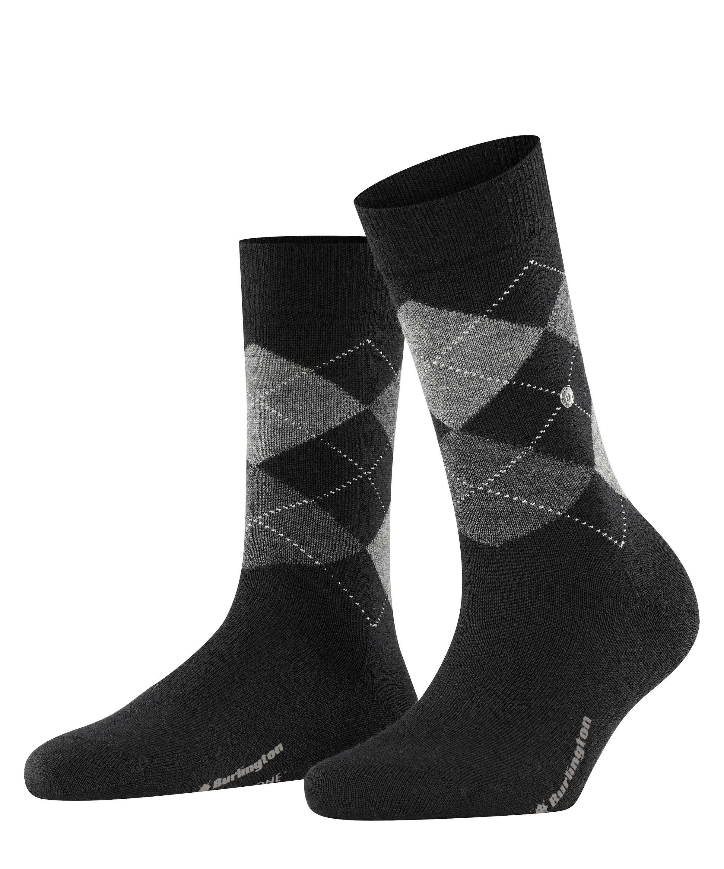 Burlington Socken »Marylebone« Einheitsgröße 36-41, wärmende Wollmischung, Argyle-Muster