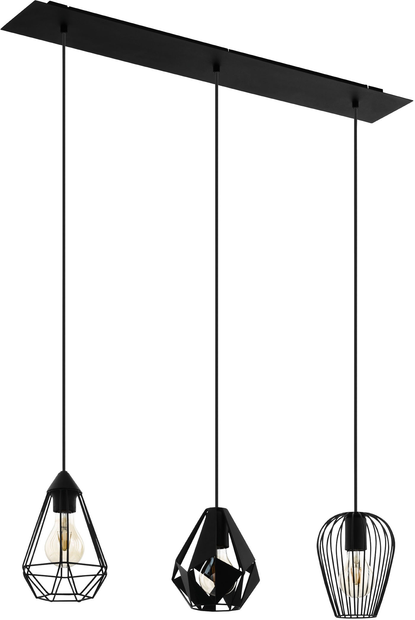 EGLO Hängeleuchte »DISTAFF«, Hängeleuchte in schwarz aus Stahl - exkl. E27 - 40W