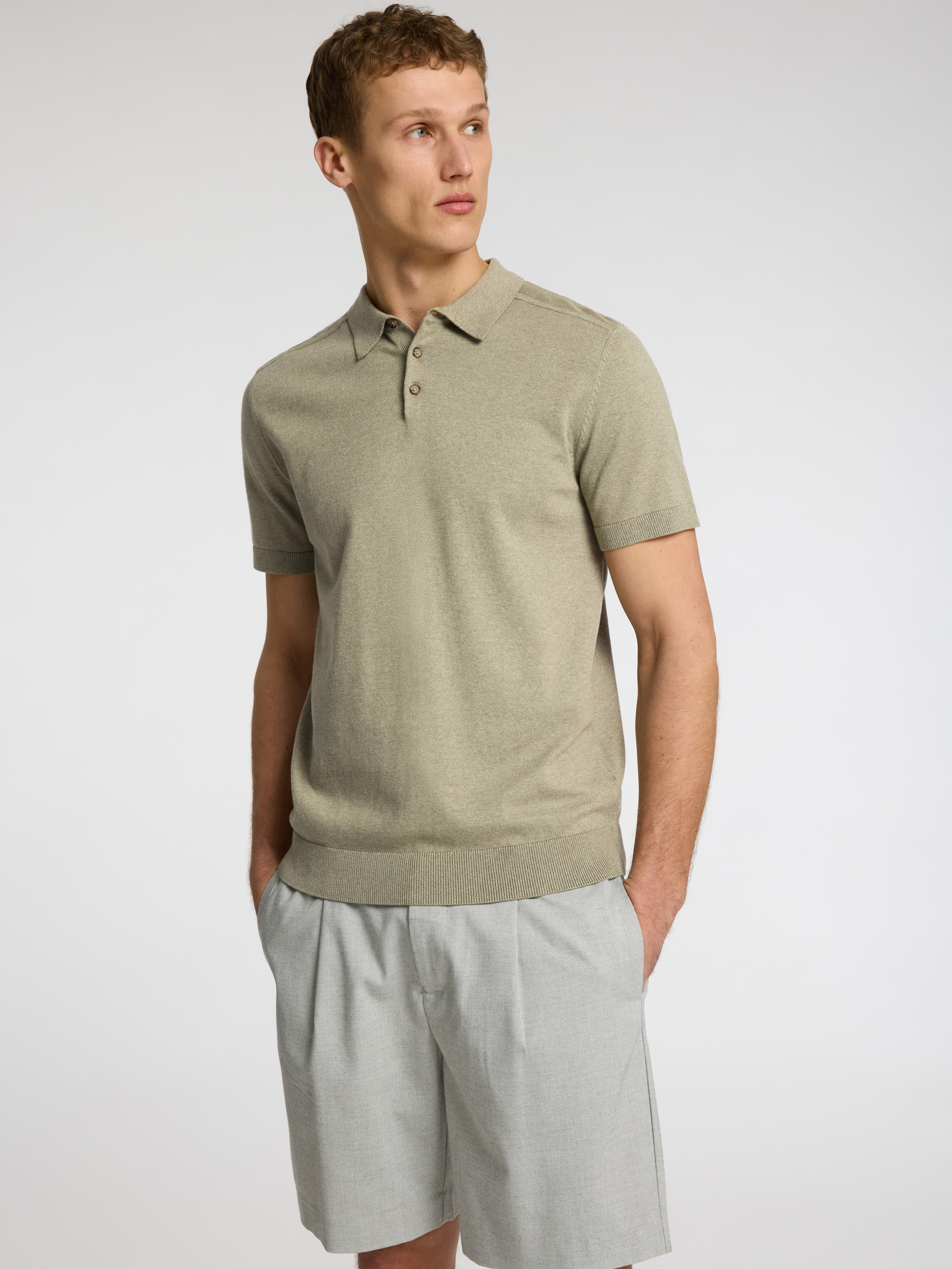 SELECTED HOMME Poloshirt »SLHBERG SS KNIT POLO NOOS«, aus Feinstrick