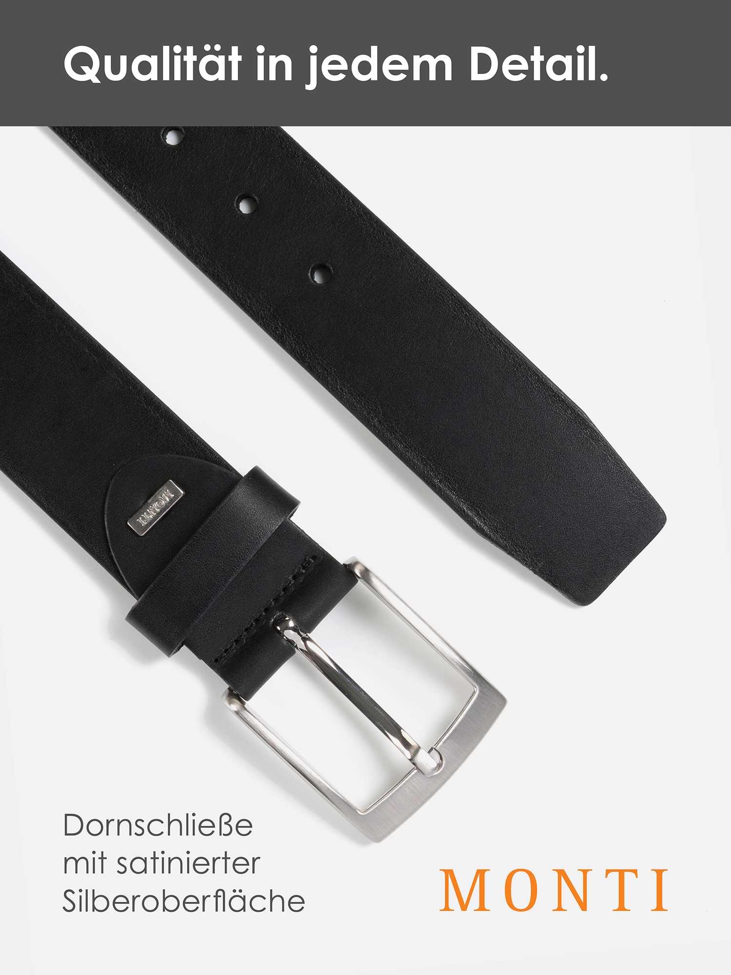 MONTI Ledergürtel »TUSTON« elegant, langlebig, glänzend