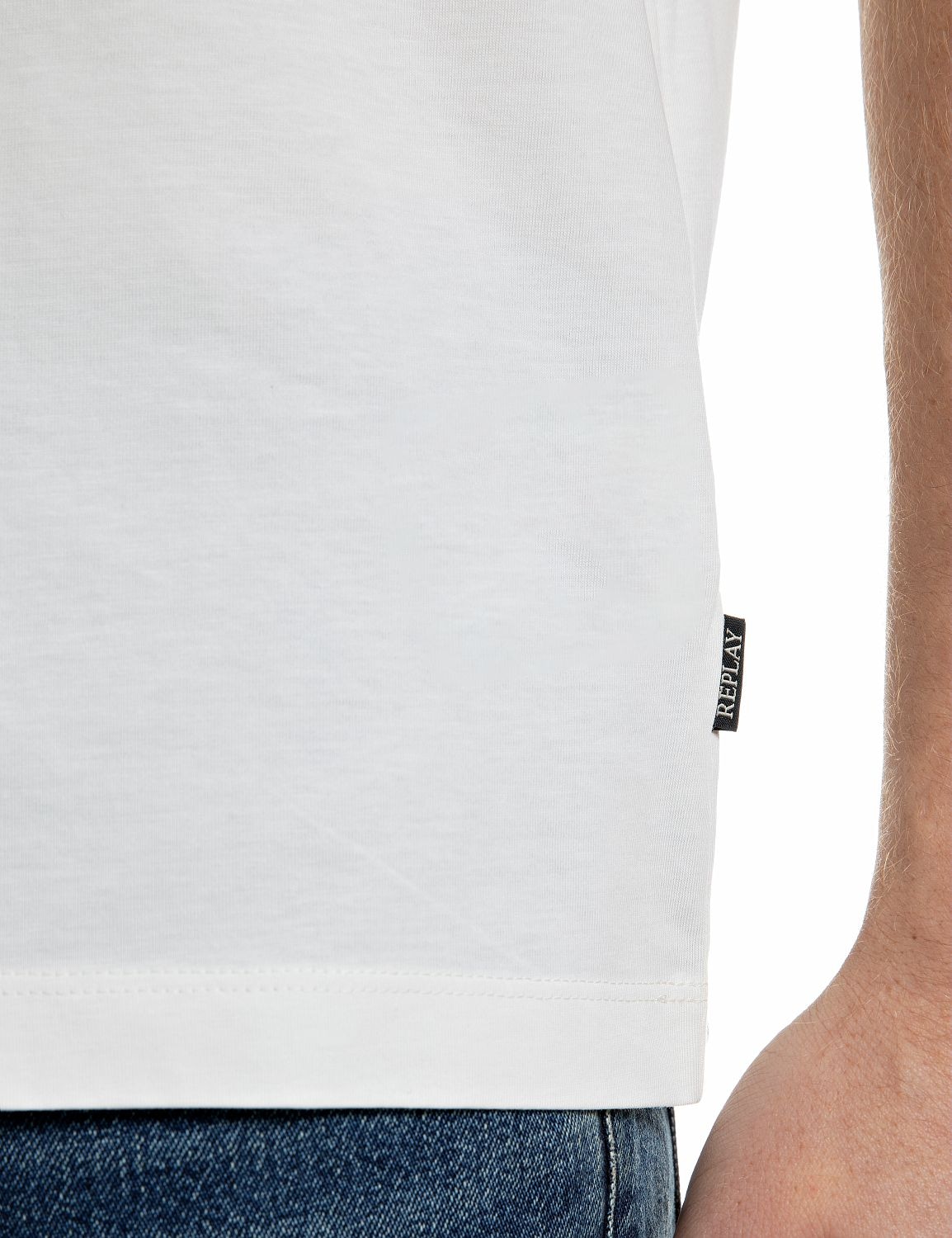 Replay T-Shirt mit Frontprint, reine Baumwolle