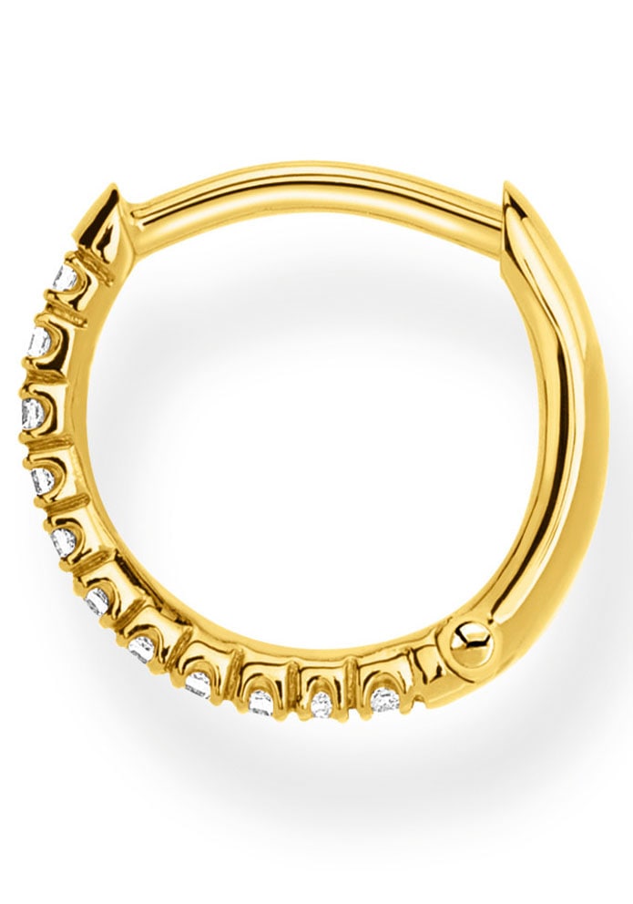 THOMAS SABO Single-Creole »farbige oder weiße Steine, CR659-051-14, CR659-414-14, CR659-488-7«, mit Glas-Keramik Stein, Korund (synth.), Zirkonia (synth.)