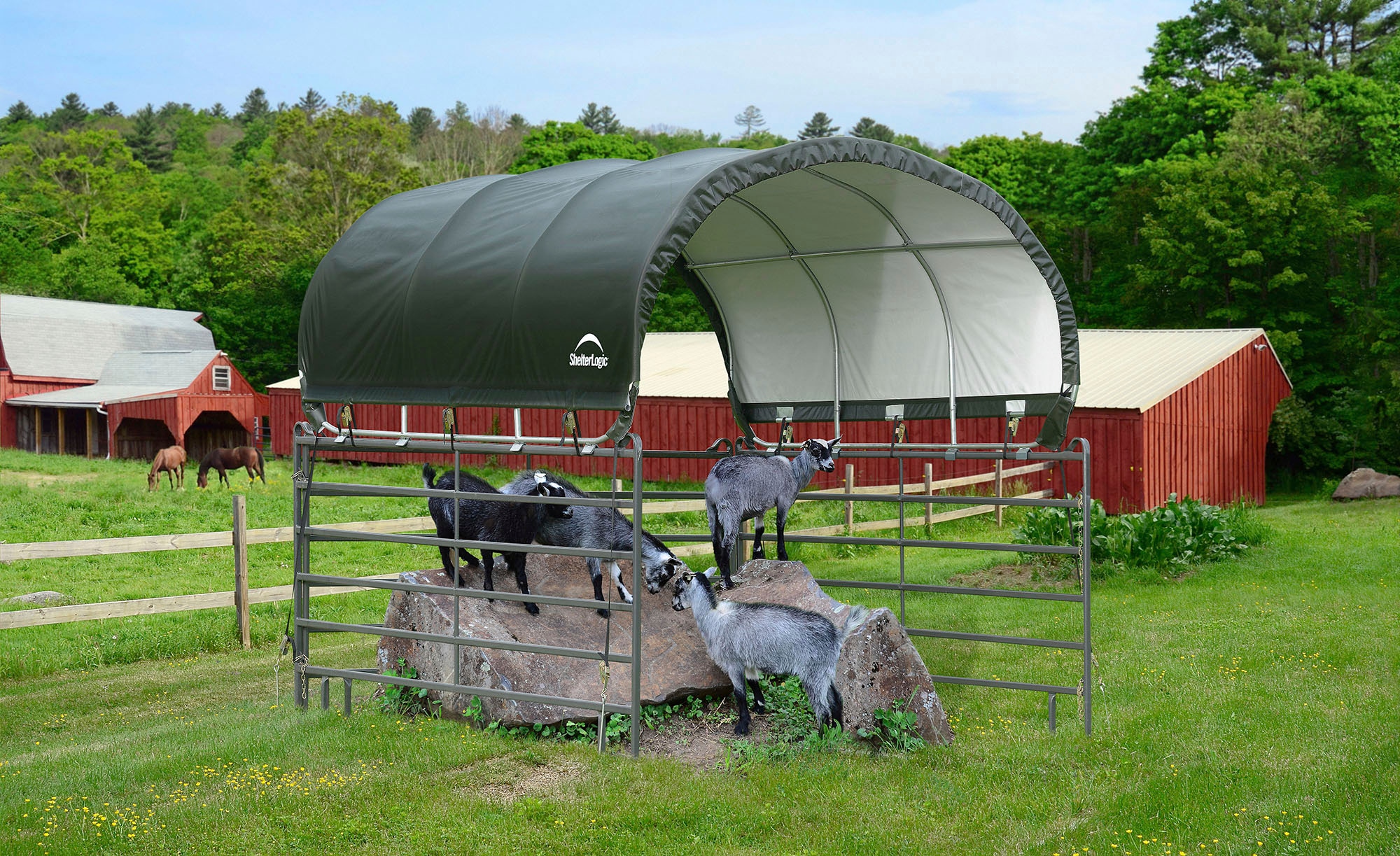 ShelterLogic Foliengerätehaus »Weidezelt Überdachung«, 13,7m², Grün