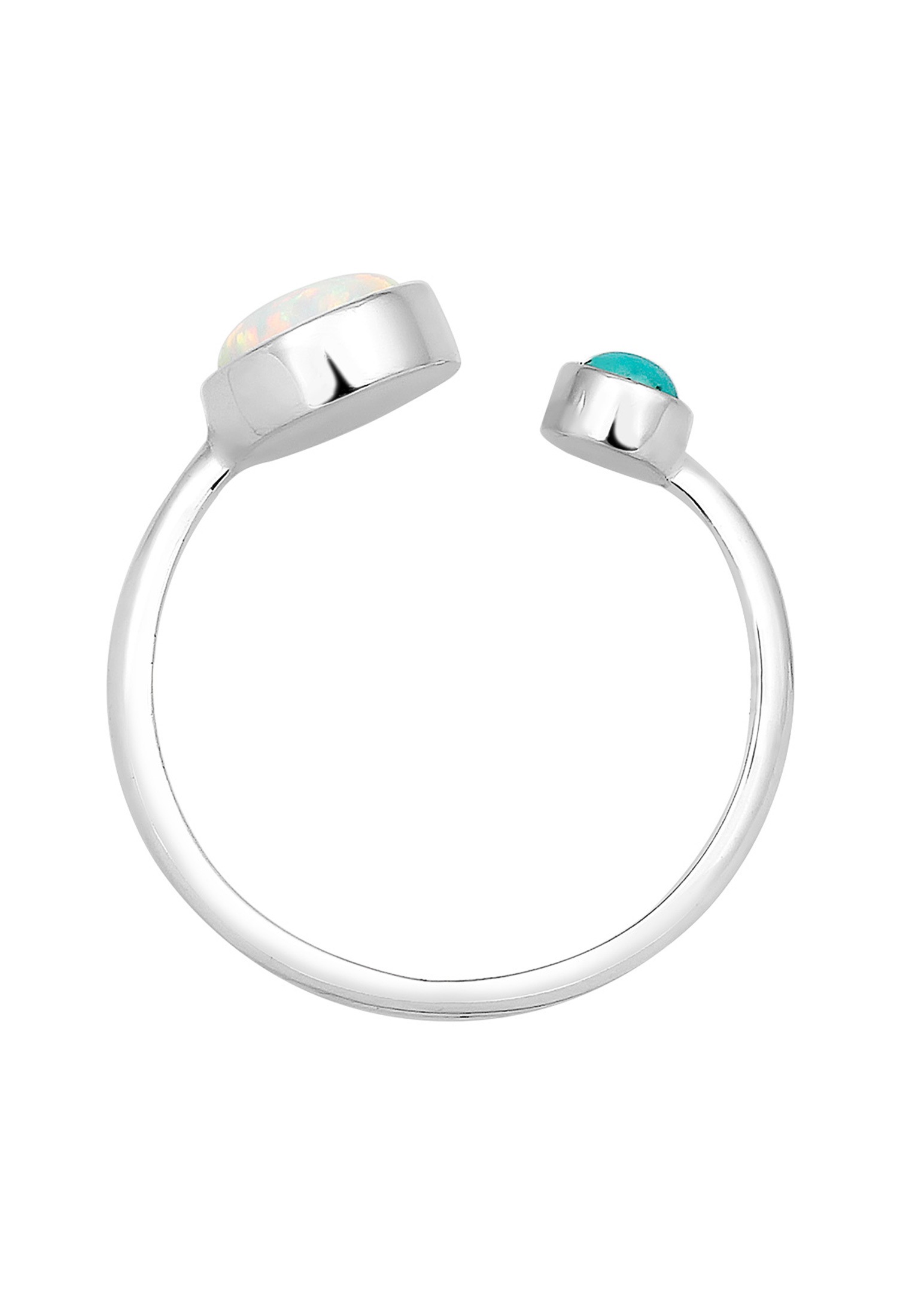 Elli Silberring »Ring Howlite Synthetischer Opal Türkis 925 Sterling Silber verstellbar«