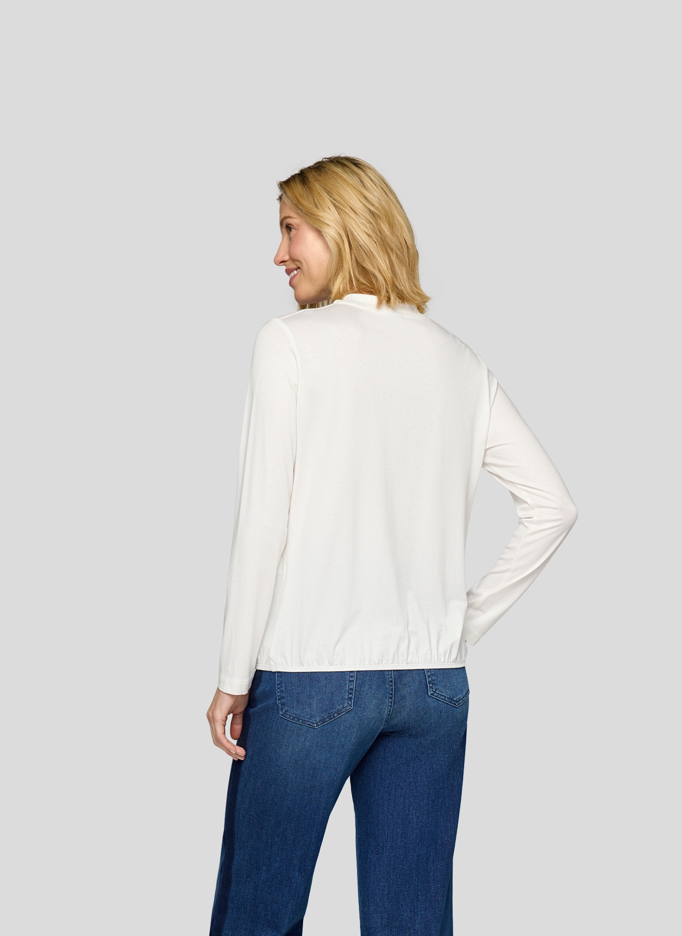 Rabe Langarmshirt , mit Stehkragen und aus Viskose
