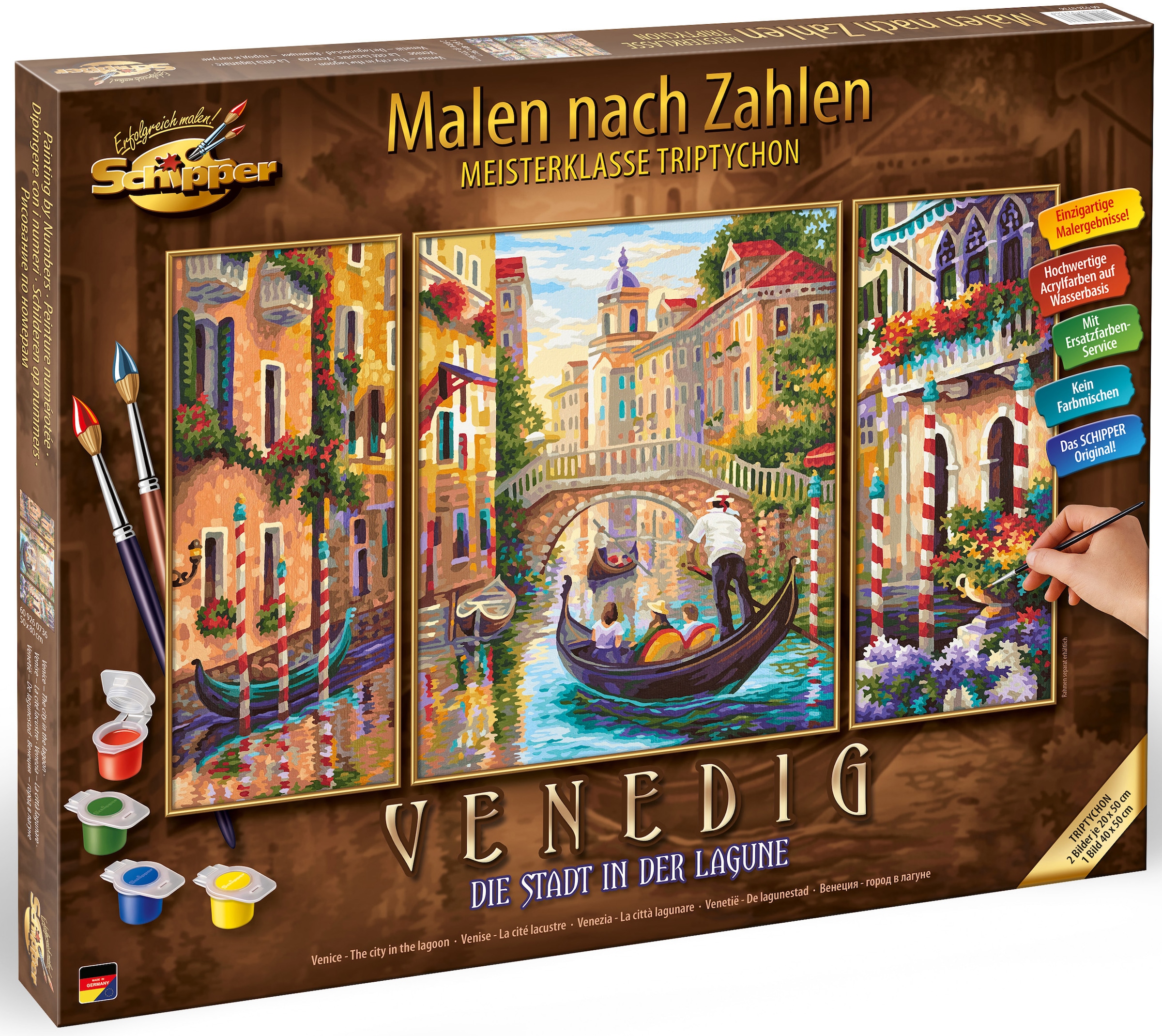 Schipper Malen nach Zahlen »Meisterklasse Triptychon - Venedig - Die Stadt in der Lagune«, Made in Germany