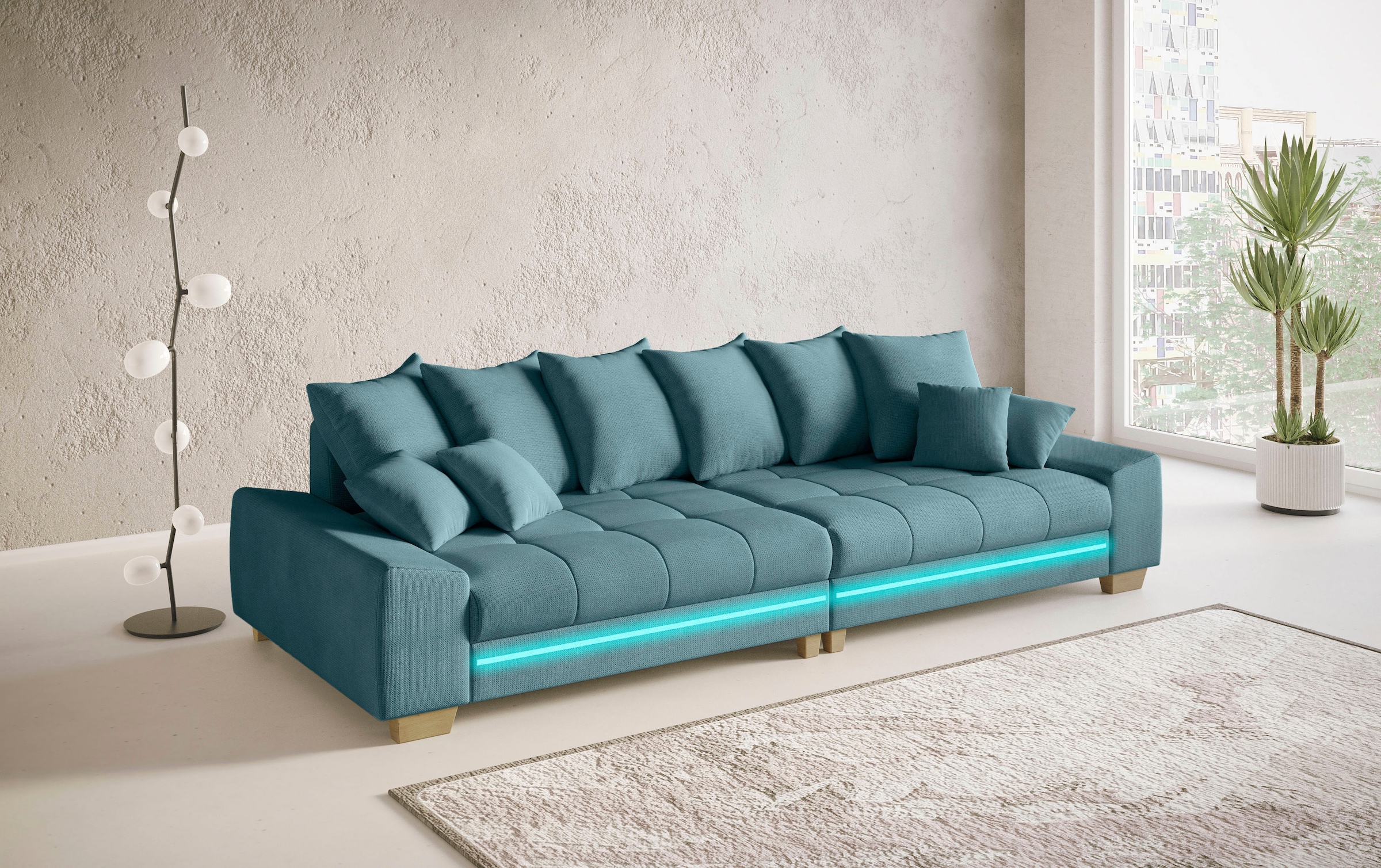 Mr. Couch Big-Sofa »Nikita II« mit RGB-LED Beleuchtung, Kaltschaumpolsterung bis 140 kg belastbar
