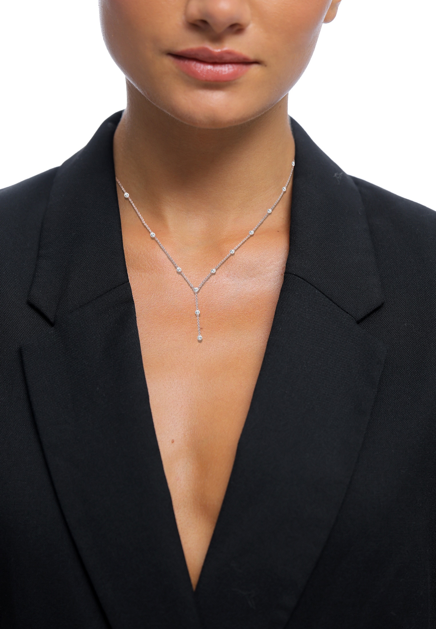 Elli Y-Kette »Halskette Y-Kette 925 Silber, mit Kristallen von Swarovski®«