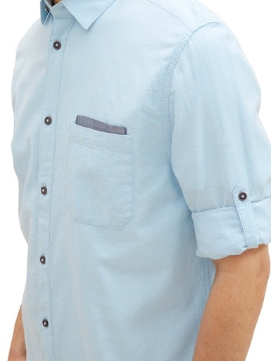 TOM TAILOR Langarmhemd, aus feiner Chambray-Qualität