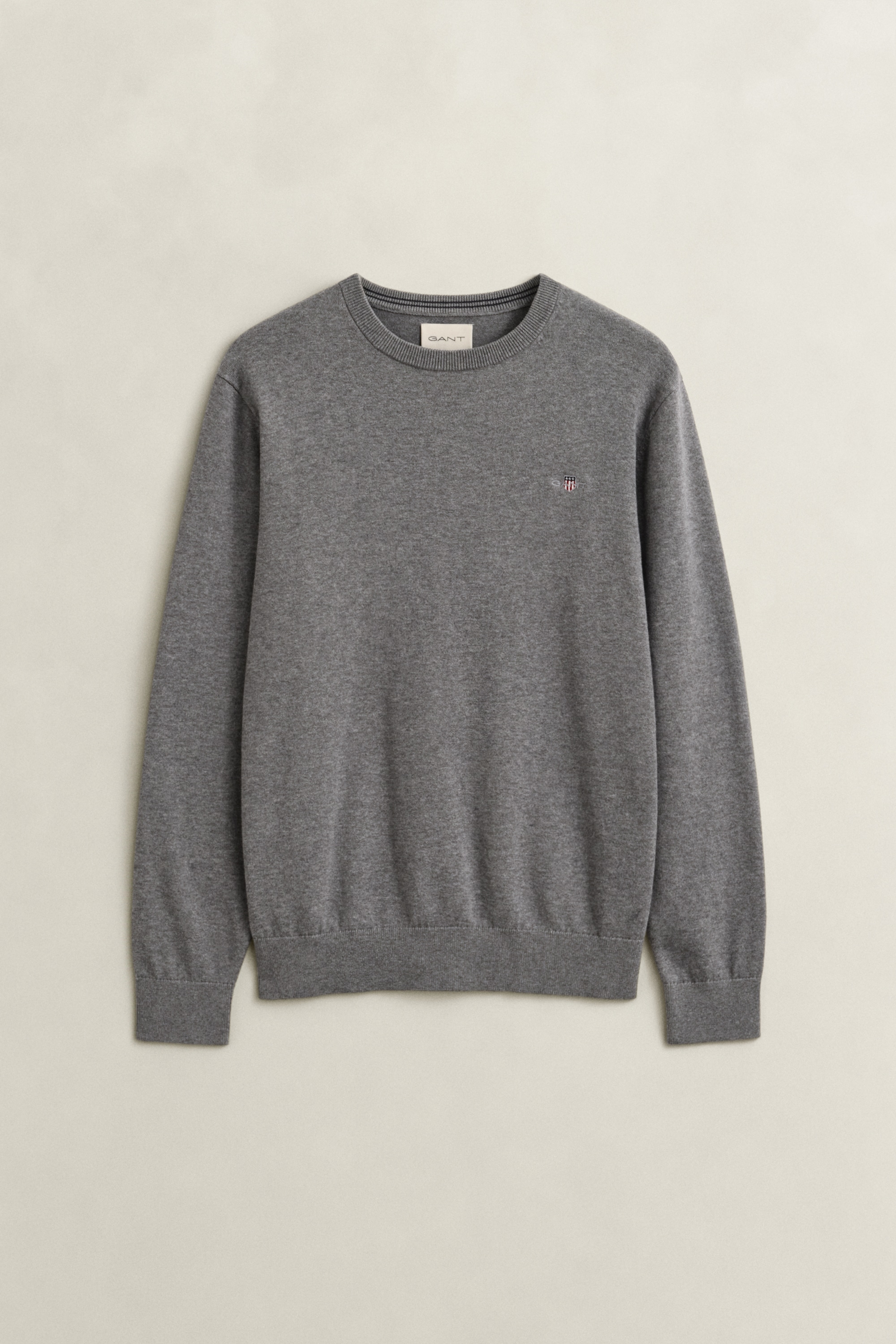 Gant Rundhalspullover »CLASSIC COTTON« Regular fit mit Rundhalsausschnitt