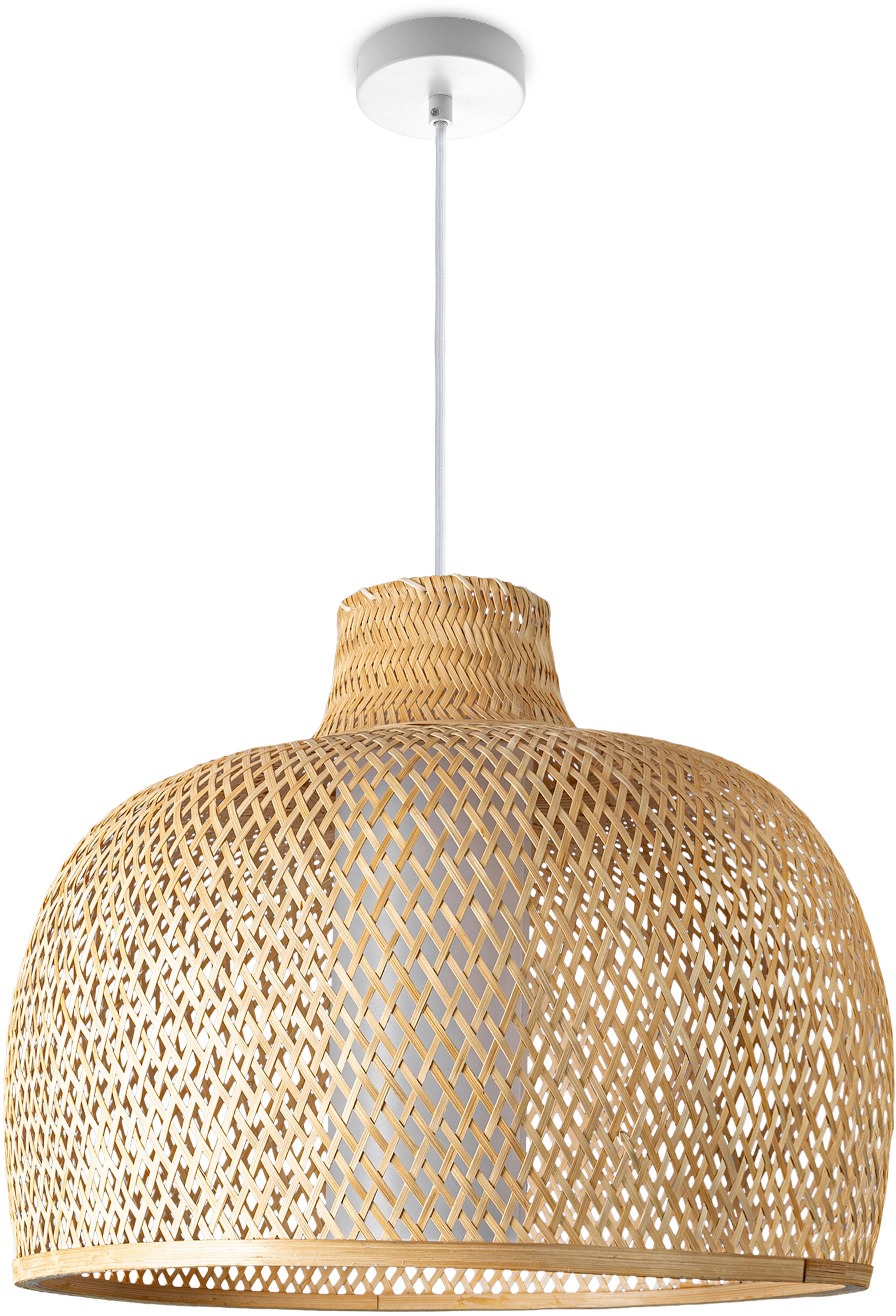 Paco Home Wohnzimmer Boho XXL Rustikal LED Pendelleuchte Garantie Korblampen 3 Pendellampe | »TOPU«, Lampe mit kaufen Bambus online E27 Jahren