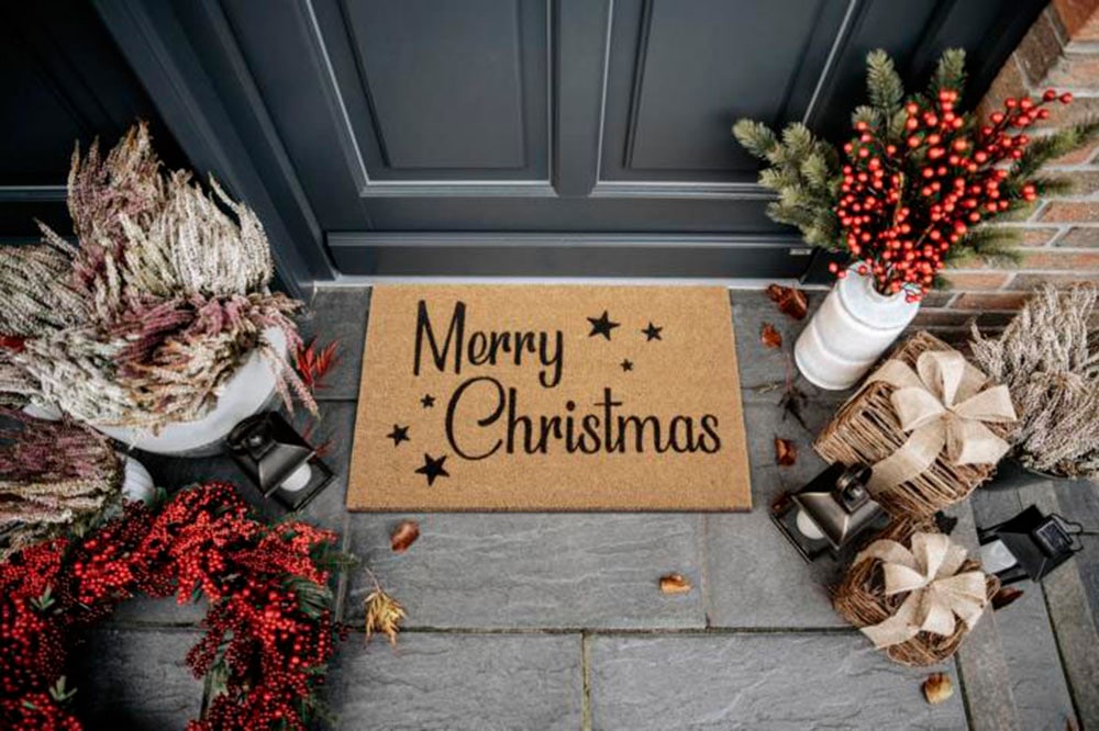 Innen, Outdoor, Weihnachten, Stars«, Schmutzfangmatte, rechteckig, Fußmatte HANSE Home Kokosmatte Christmas »Kokos Rutschfest,
