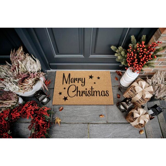 HANSE Home Fußmatte »Kokos Christmas Stars«, rechteckig, Weihnachten,  Schmutzfangmatte, Outdoor, Rutschfest, Innen, Kokosmatte