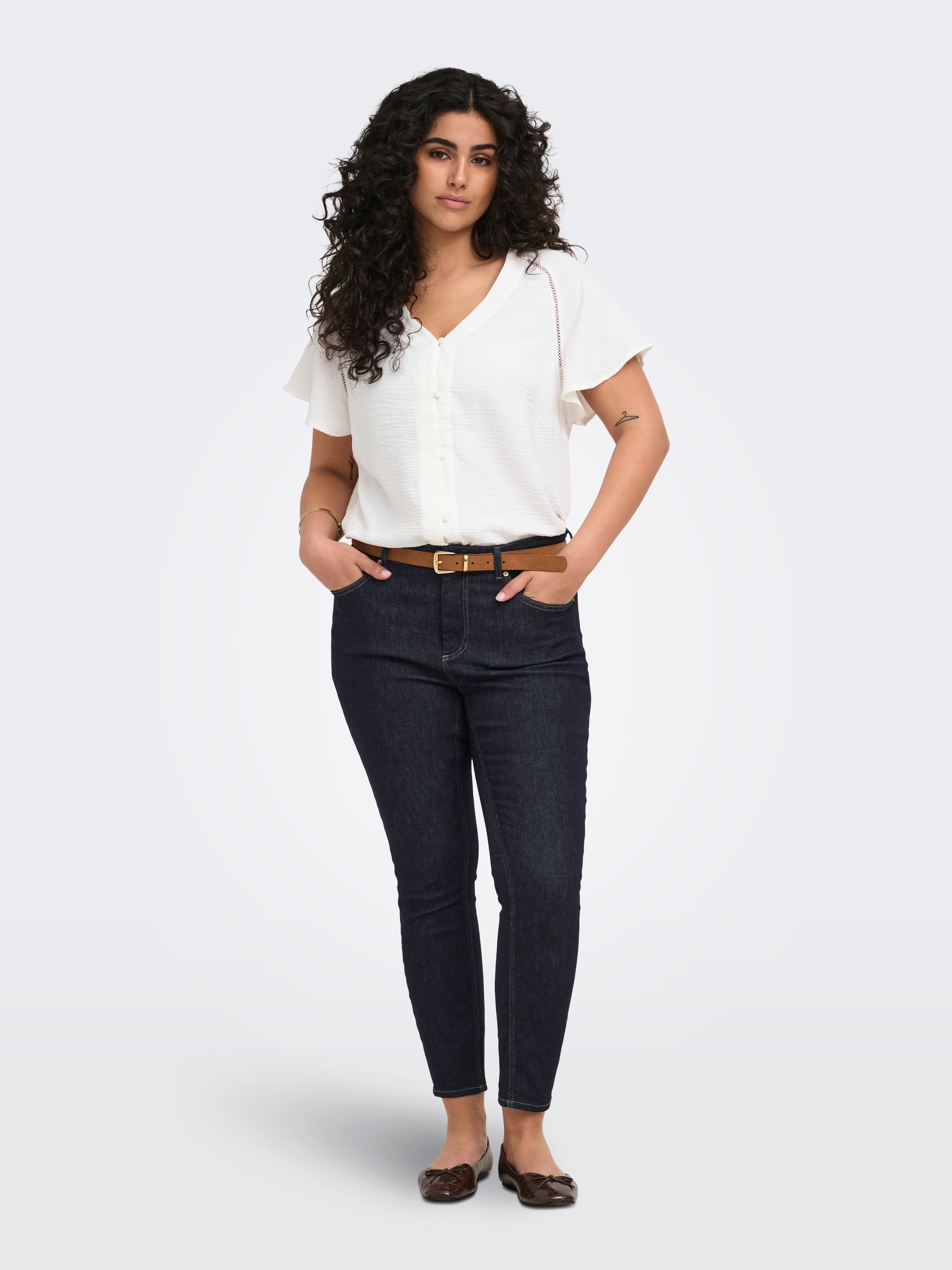 ONLY CARMAKOMA Skinny-fit-Jeans »CARWILLY REG SKINNY ANK DNM BOX NOOS« Baumwollmischung, Regular Waist