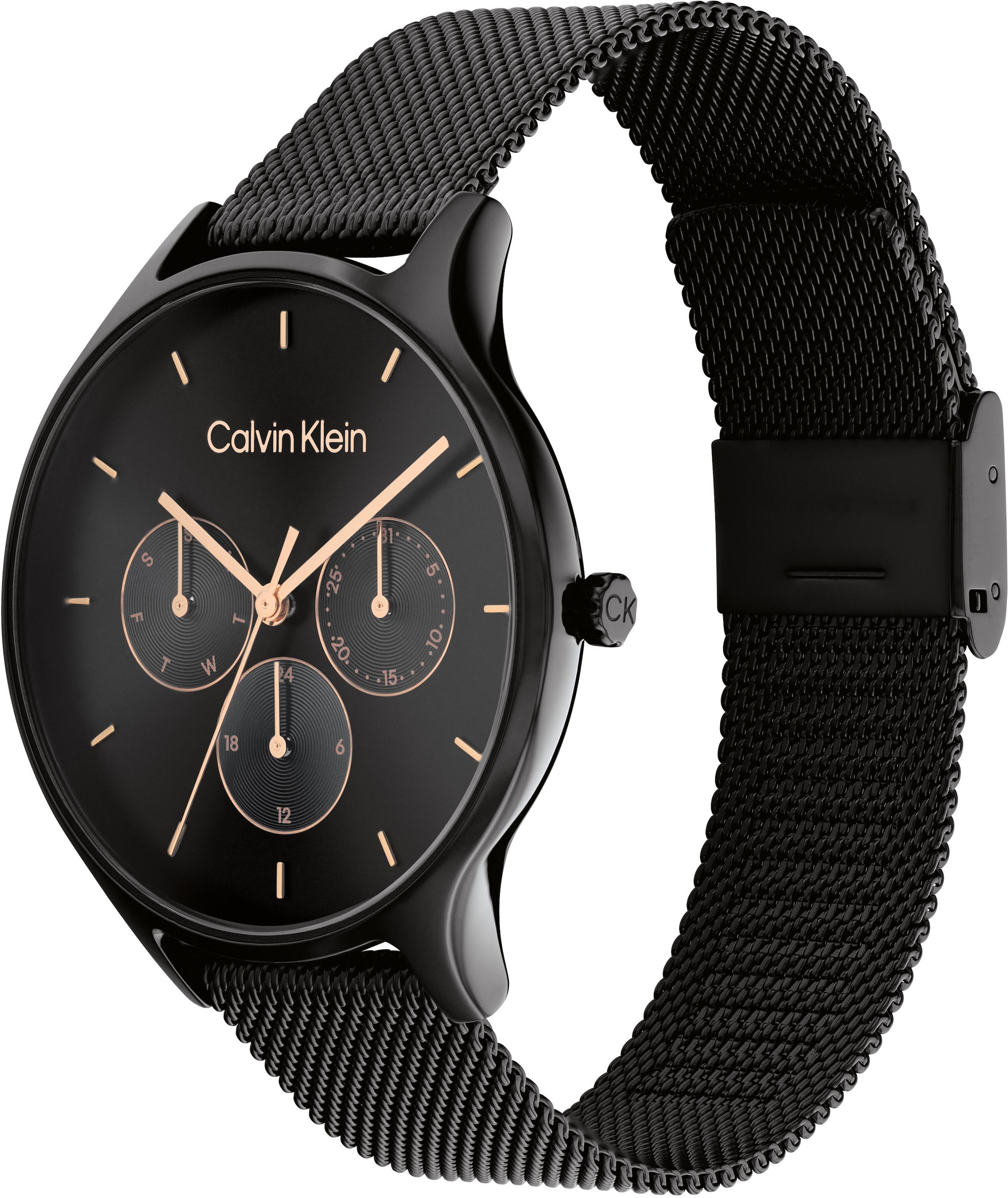 Calvin Klein Multifunktionsuhr »TIMELESS MULTIFUNCTION«, Quarzuhr, Armbanduhr, Damenuhr, Datum, Edelstahlarmband