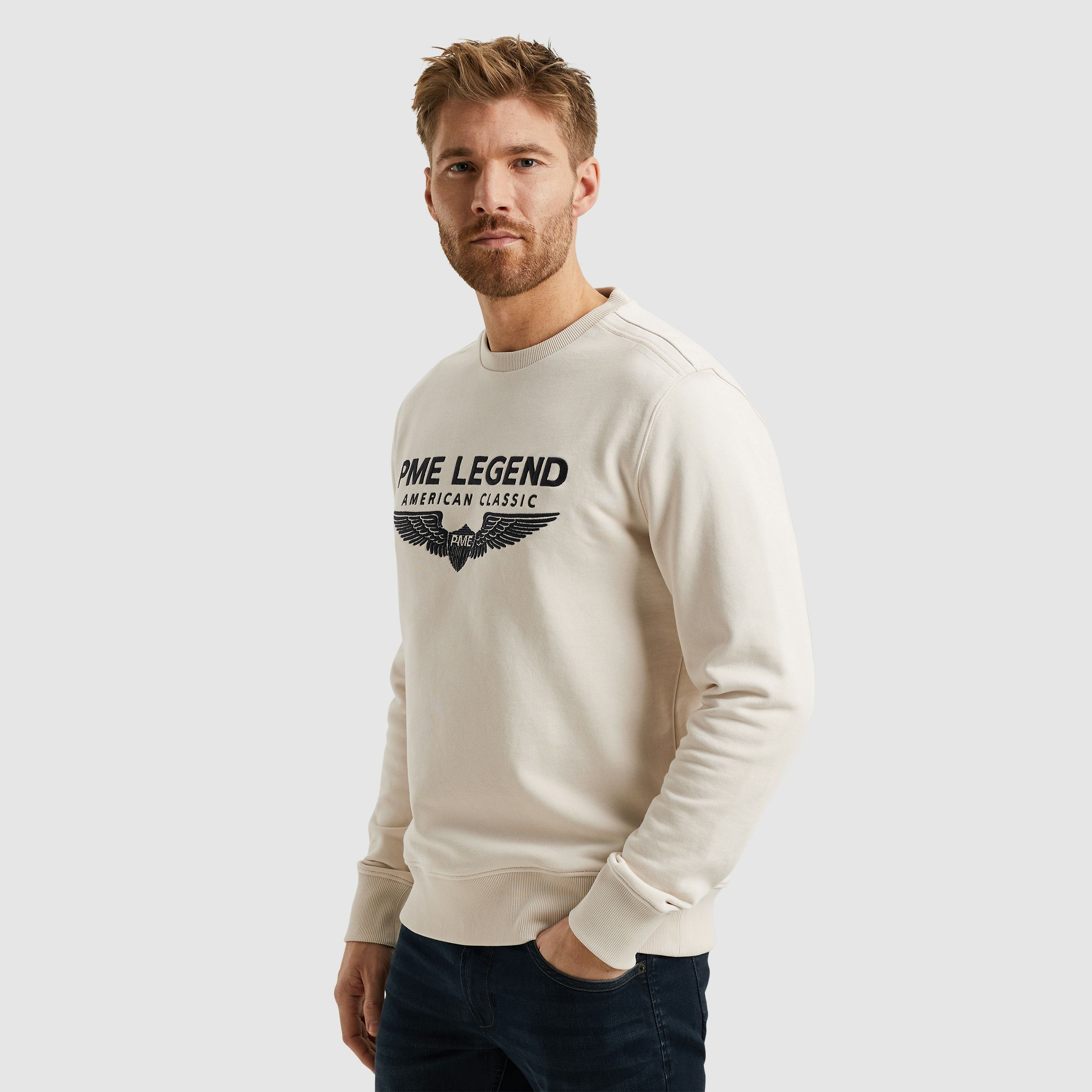 PME LEGEND Sweatshirt »Crewneck soft terry with logo«, mit Logo Stickerei
