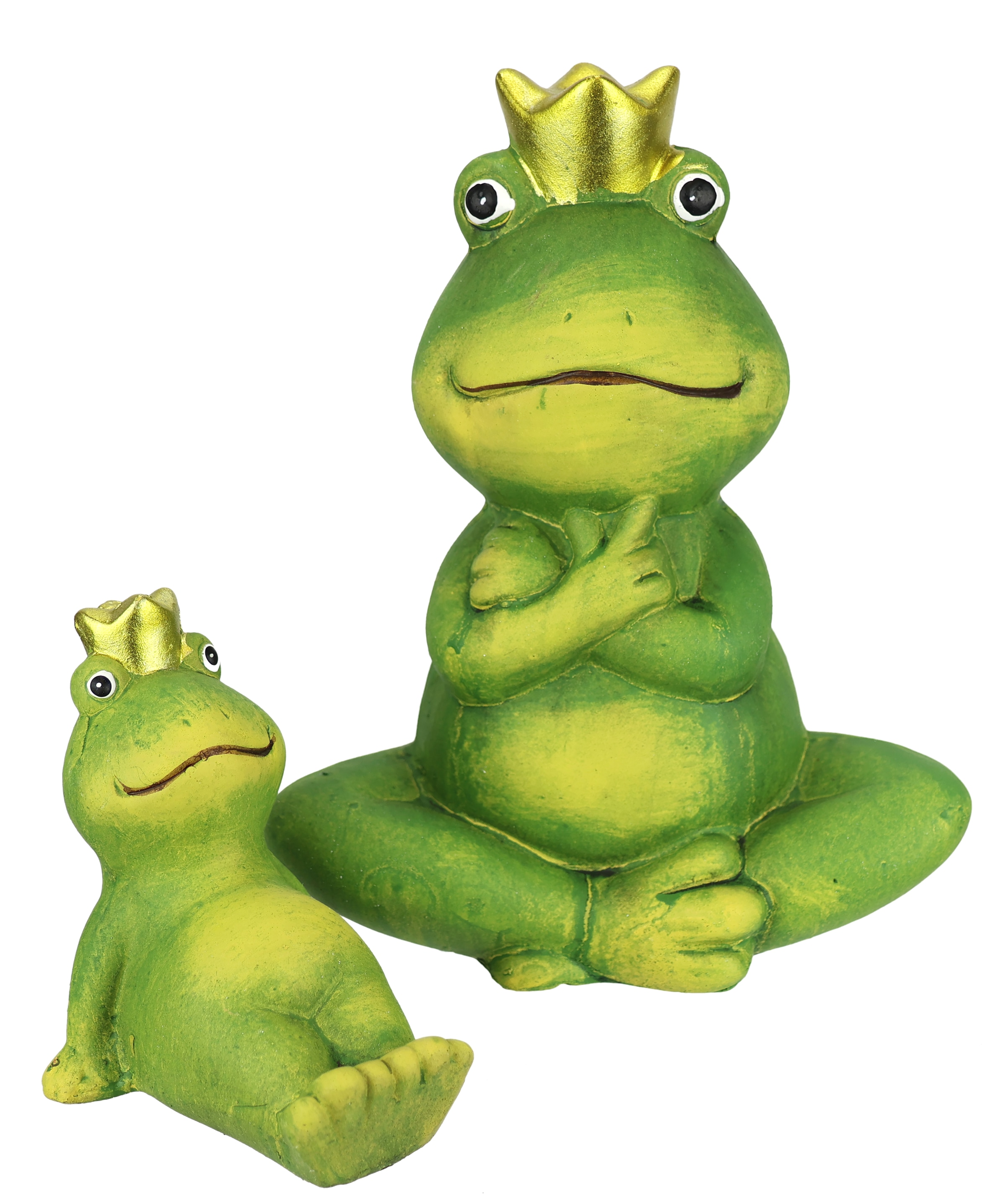 I.GE.A. Dekofigur »Deko Garten Figur Froschkönig« 2er Set  Frosch mit Krone Gartendeko Tierfigur Deko Statue Gartenfigur