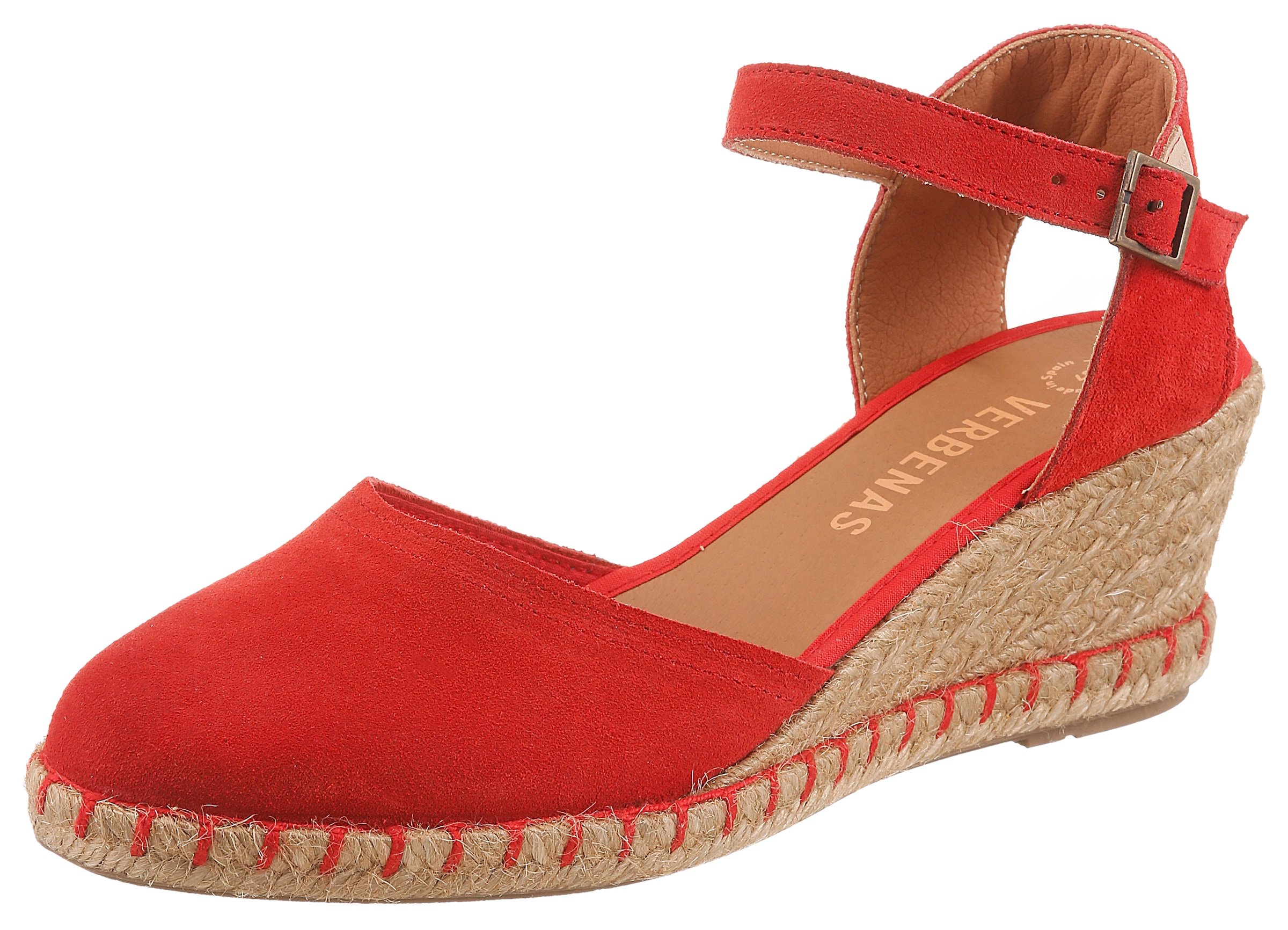 VERBENAS Slingpumps  Keilsandalette, Sommerschuh, Urlaubsschuh mit Bastbesatz