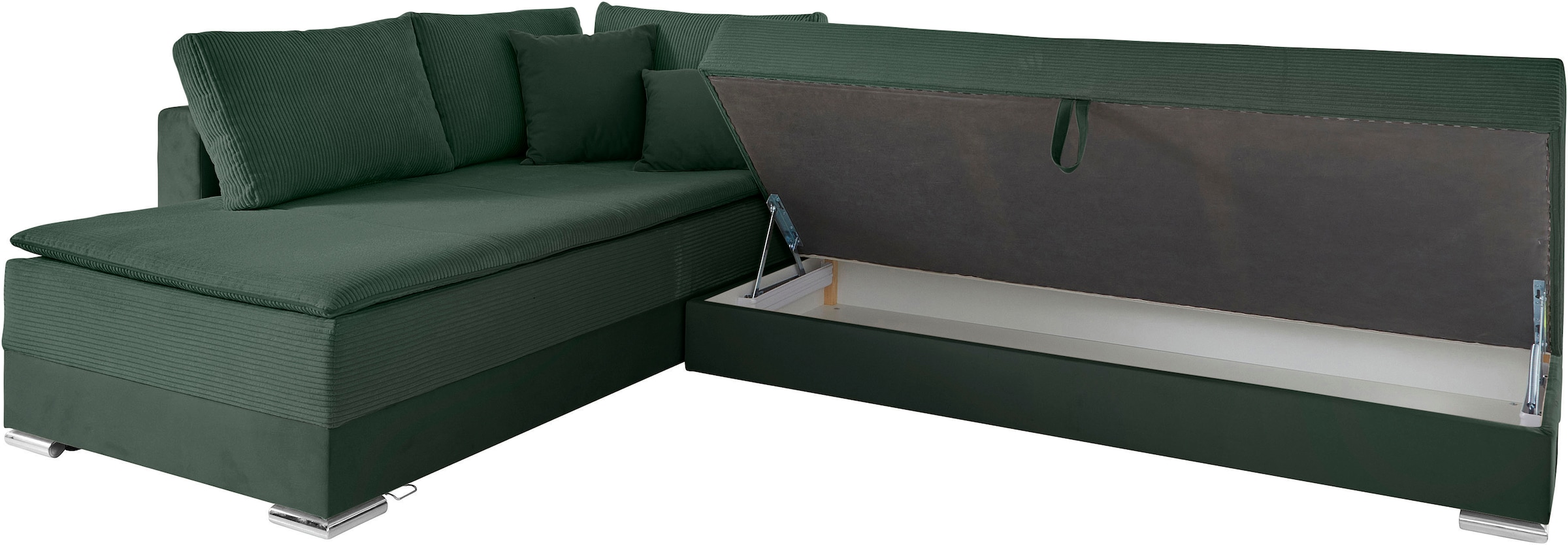 INOSIGN Ecksofa »Night & Day L-Form mit Dauer-Schlaffunktion mit Armlehne«, mit Boxspring-Bettfunktion 180x200 cm und Bettkasten, Dauerschläfer!