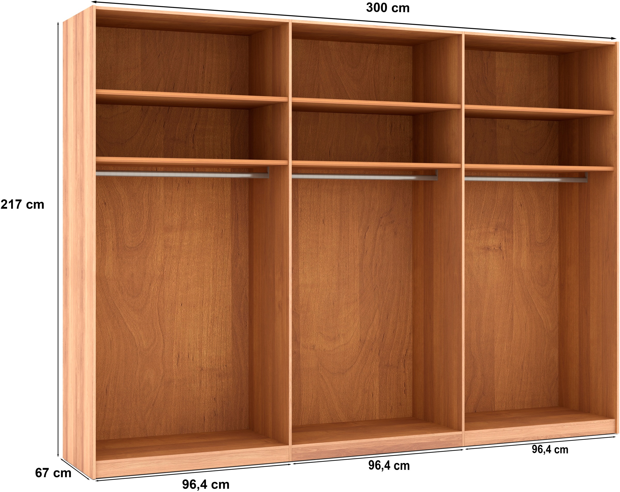 Musterring Schwebetürenschrank »Sorrent, Kleiderschrank, Schrank, Schiebetüren«, (Teilmassiv Eiche, MADE IN GERMANY), Türen in Eiche massiv mit Kassetten-Optik, verschiedene Maße verfügbar