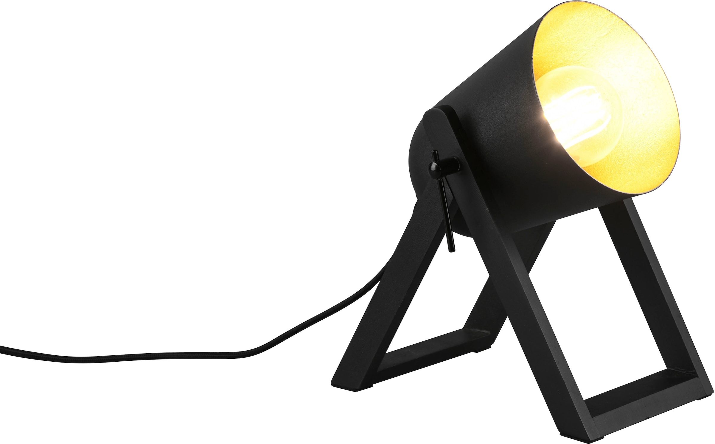 TRIO Leuchten Schreibtischlampe »Marc«, 1 flammig-flammig, Holz-Tischleuchte Metallschirm, Winkel verstellbar exkl 1xE27 max 25W