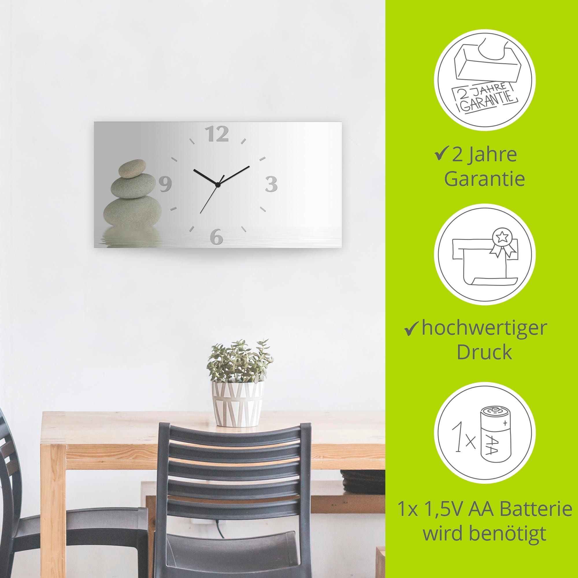 Artland Wanduhr »Zen Friede«, 3D Optik gebogen, mit Quarz- oder Funkuhrwerk, versch. Größen