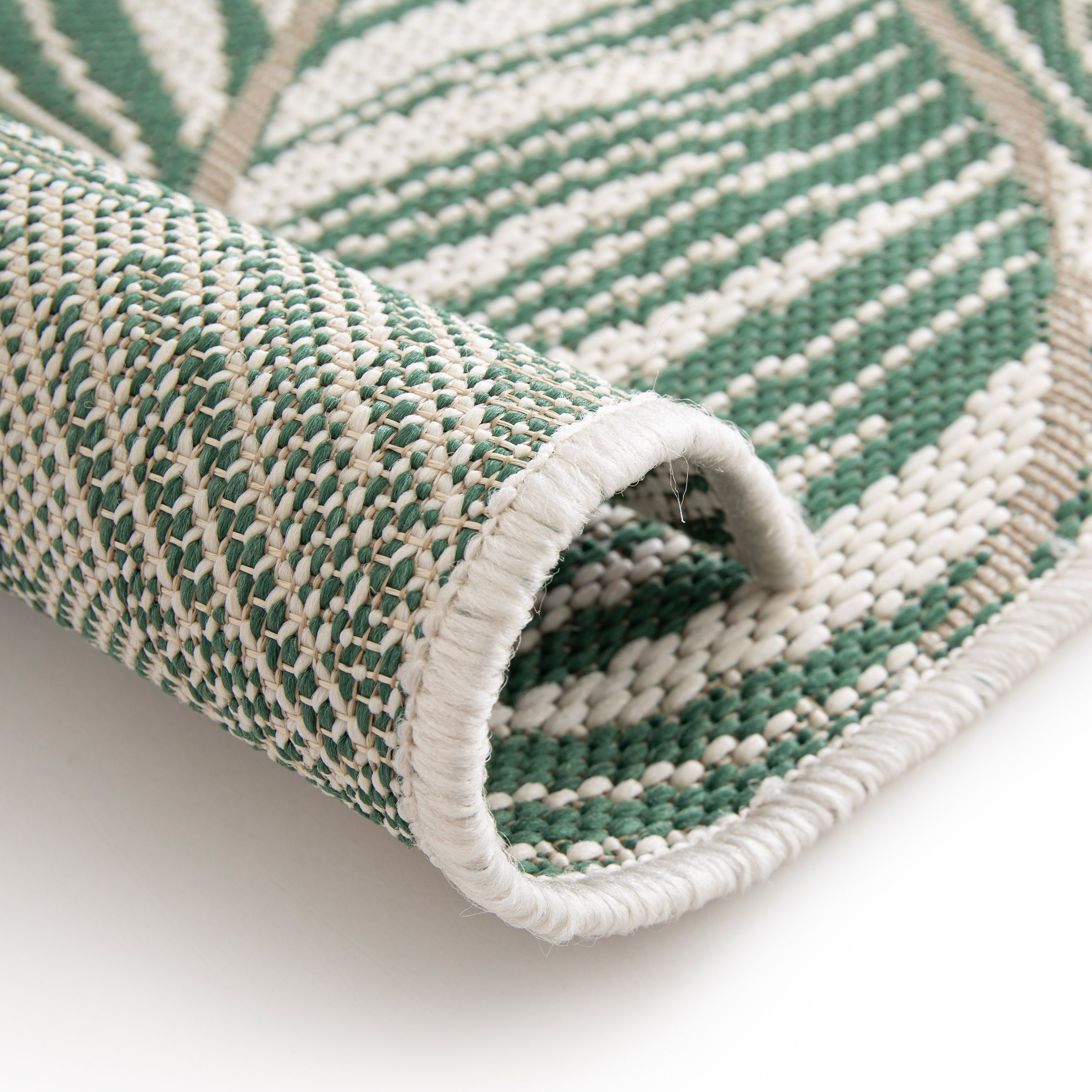 Primaflor-Ideen in Textil Teppich »Outdoorteppich PARADISE - Leaves«, rechteckig, 4 mm Höhe, Flachgewebe, Palmblätter, In- und Outdoor geeignet, wasserfest