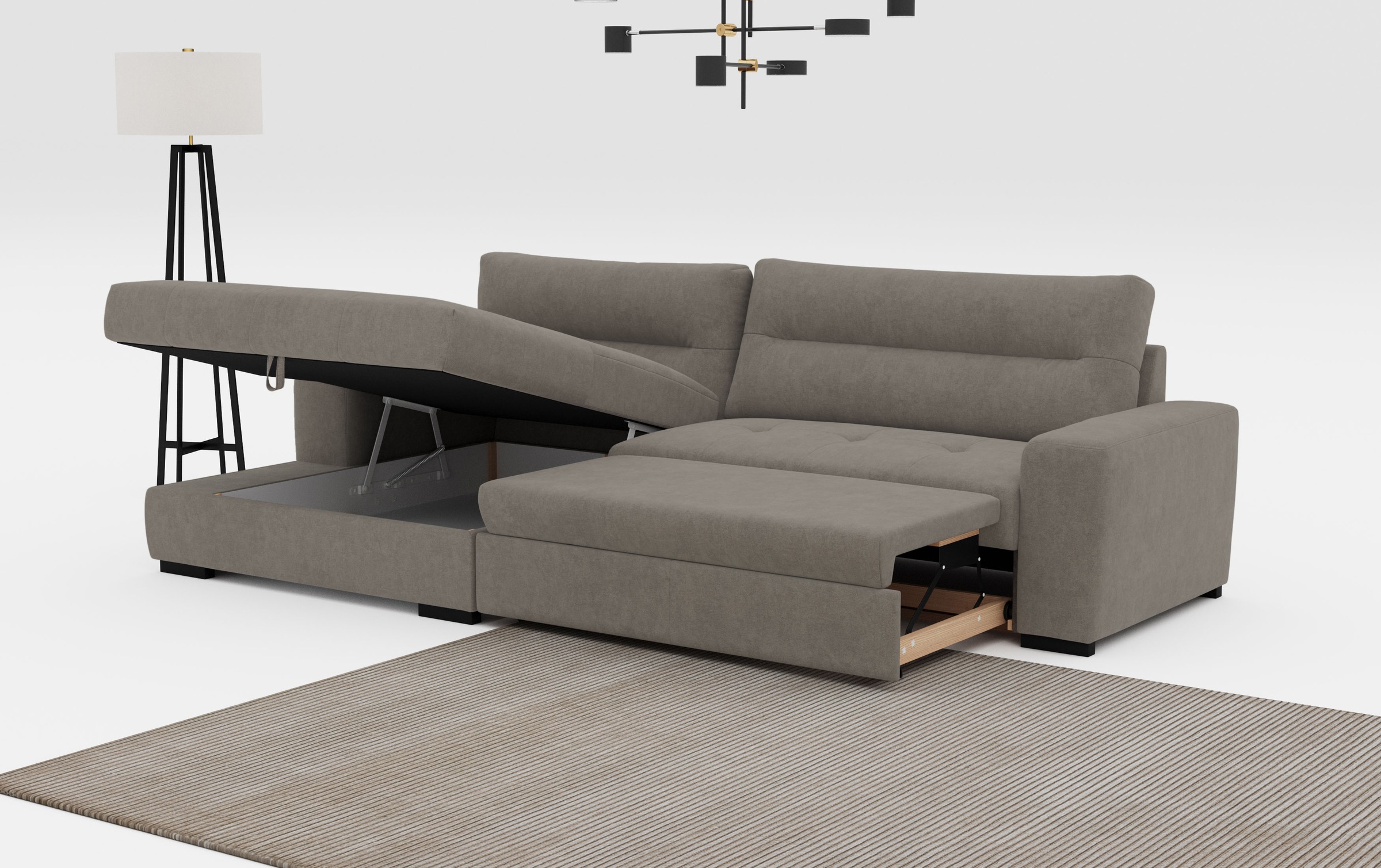 COTTA Ecksofa »Cappa L-Form«, wahlweise mit Bettfunktion und Bettkasten