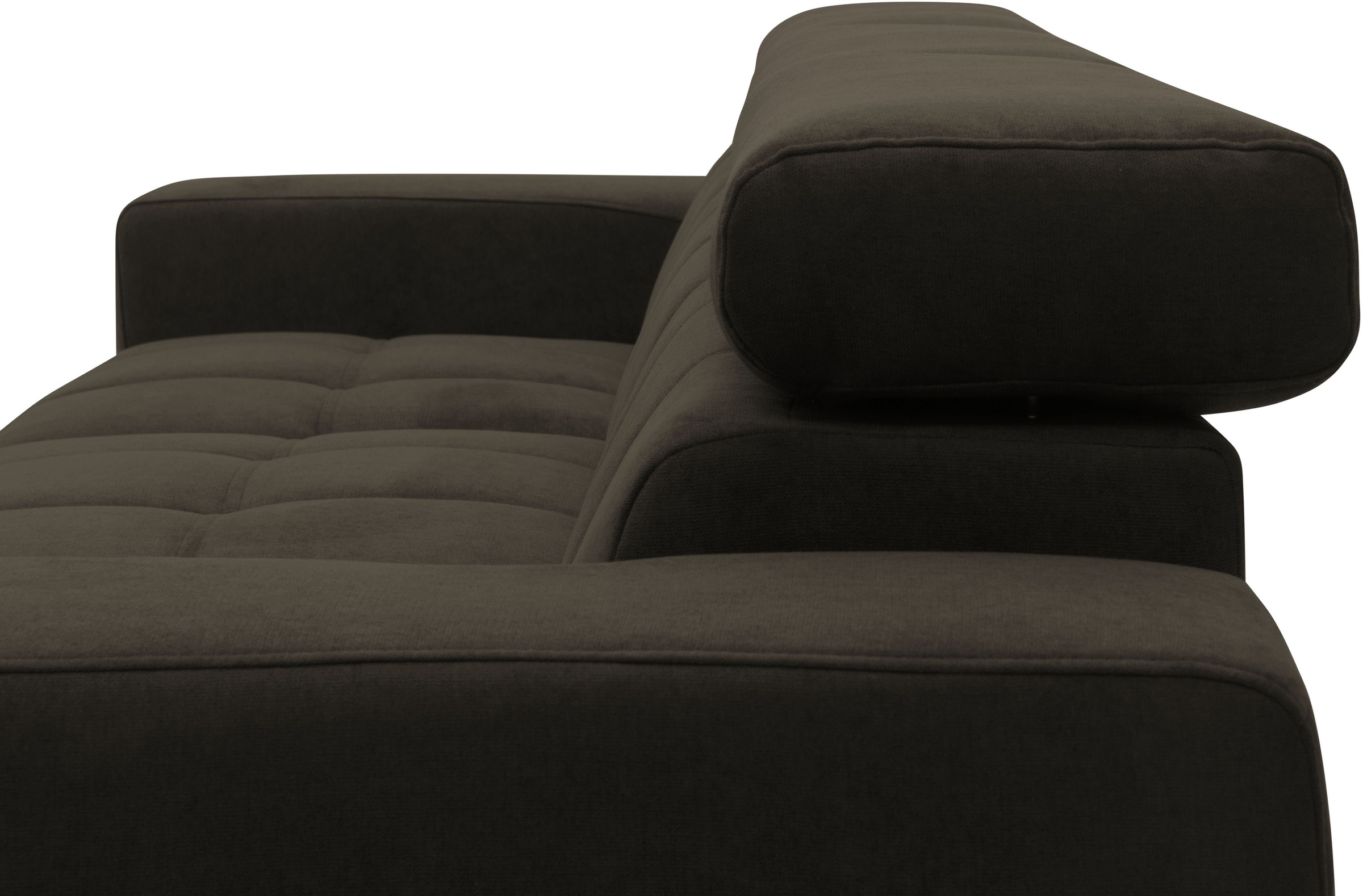 DOMO collection Ecksofa »Trento L-Form, mit Kufenfuß oder Einzelfuß«, wahlweise mit Kopfteilverstellung, Recamiere links/rechts bestellbar