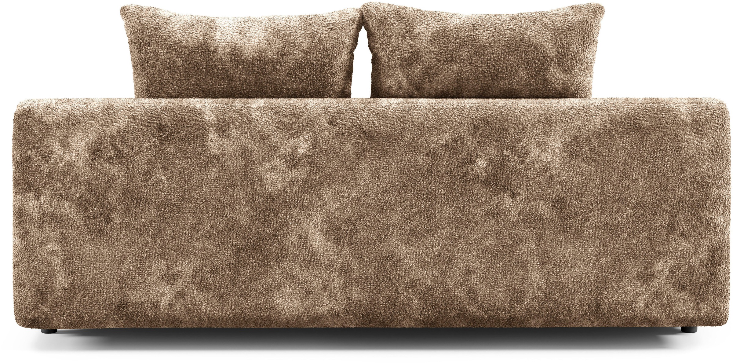 WERK2 Schlafsofa »Biggi komfortabel & elegant, Schlaffunktion, Bettkasten, Breite 206 cm«, inkl. losen Kissen, Bouclé APHRODITE, Beige-Braun