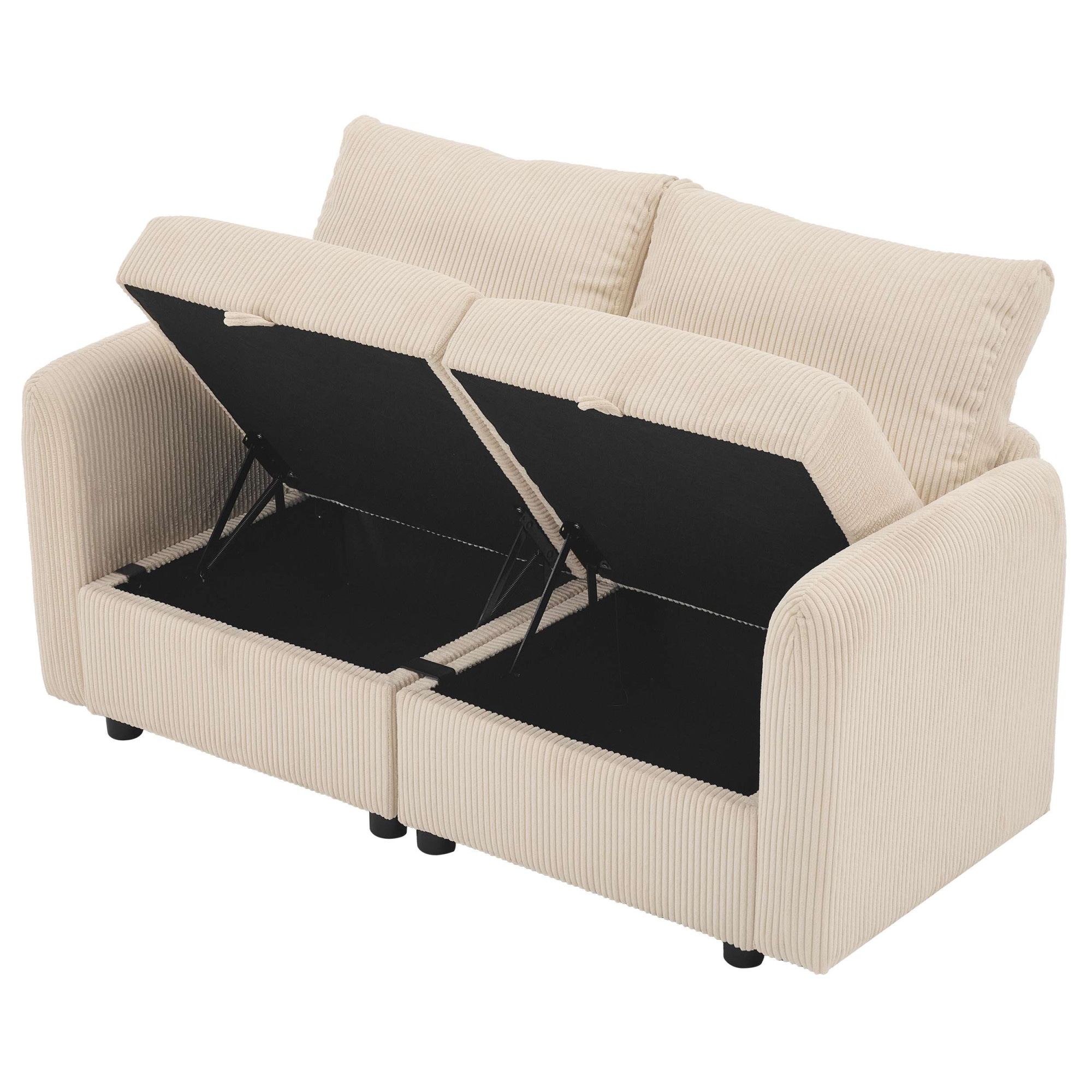 Dorel Home 2-Sitzer »STILHUS Modularsofa mit Stauraum, Breite 155 cm, Cord-Bezug« als Modul oder separat verwendbar - individuell kombinierbar