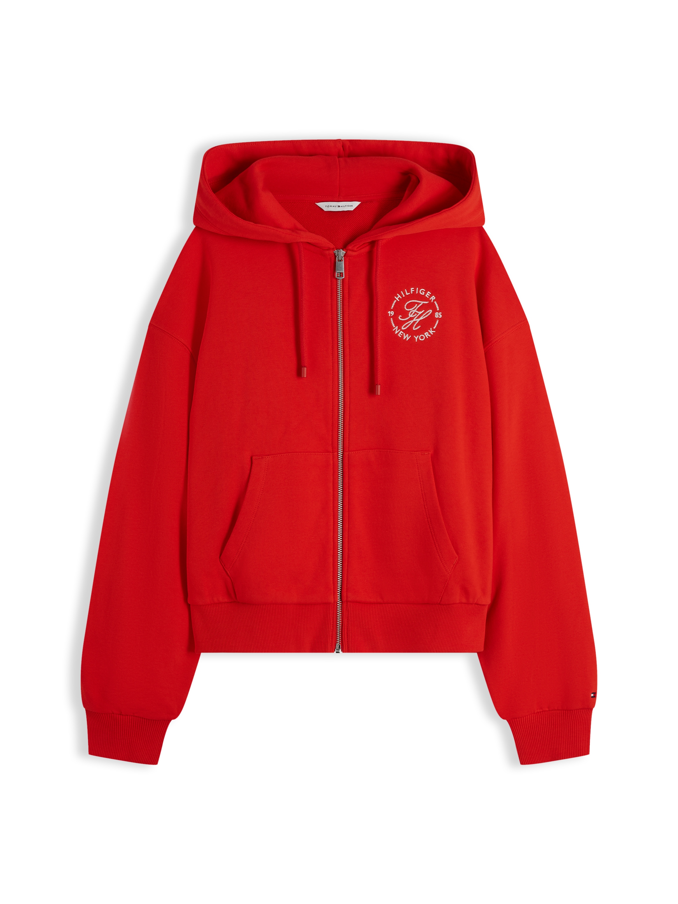 Tommy Hilfiger Kapuzensweatjacke »TH ROUNDAL ZIP-UP HOODIE« Baumwolle, Kapuze, Kängurutaschen