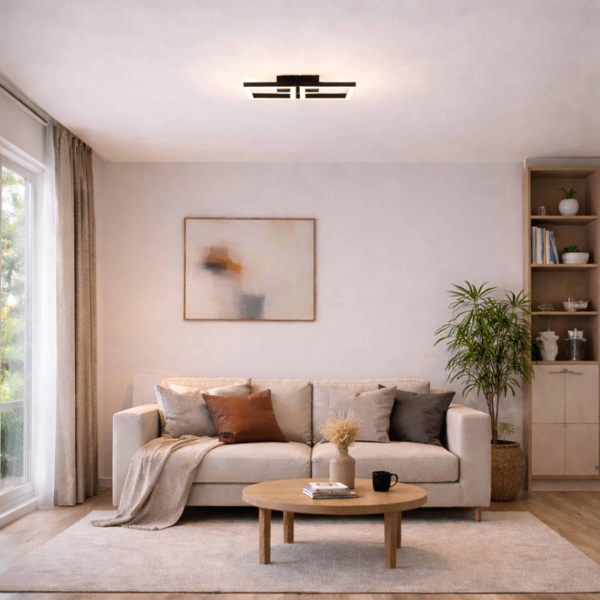 Brilliant LED Deckenleuchte »Nuvela« LED-Modul Warmweiß LED-Profilleuchte, 20 x 41 x 5 cm, 2300 lm, 3000 K, Metall, schwarz