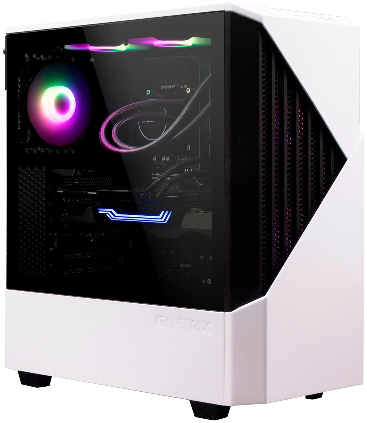 GAMEMAX Gaming-PC-Komplettsystem »MegaDeal Horizon 2840 AMD Ryzen 7 9700X 32GB DDR5 1TB SSD RTX 5070« 34 ″ AMD Ryzen 7 GeForce RTX? 5070 32 GB RAM 1.000 GB SSD Windows 11, DDR5 RAM + MSI MAG 342CQR E2 Curved Monitor 86cm (34")
