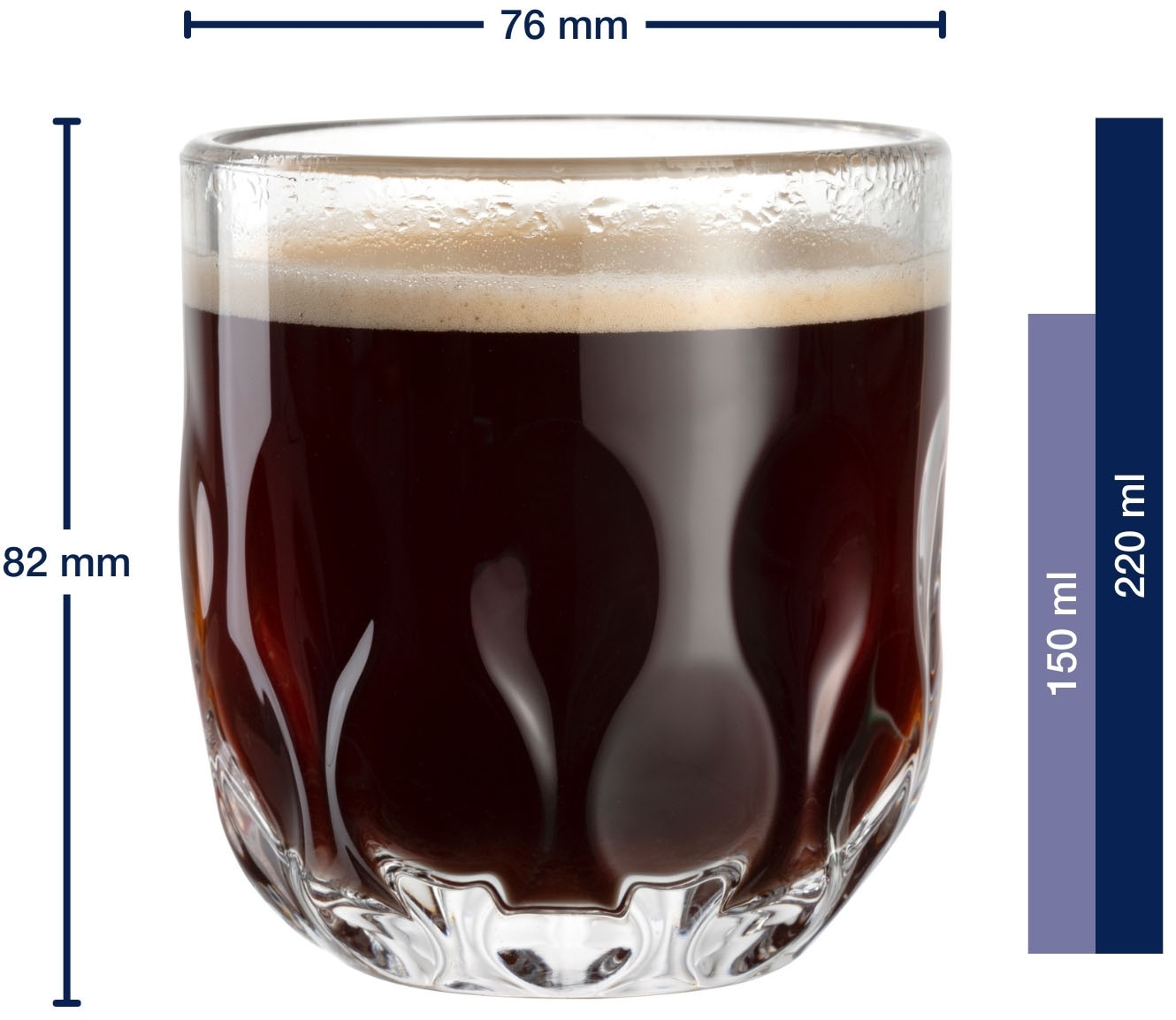 LEONARDO Gläser-Set »Kaffee-Glas GOCCE, 220 ml, 6er-Set« 3. Variante, mit Tropfenrelief