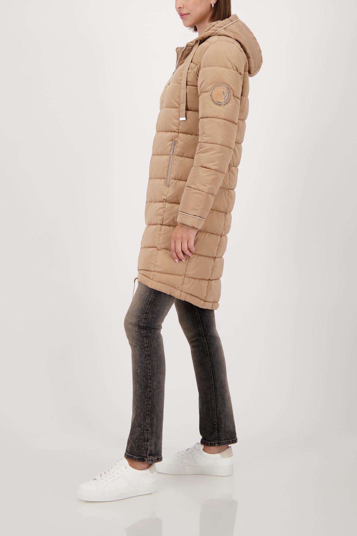 Monari Steppmantel Regular fit mit Rundhalsausschnitt und Kapuze