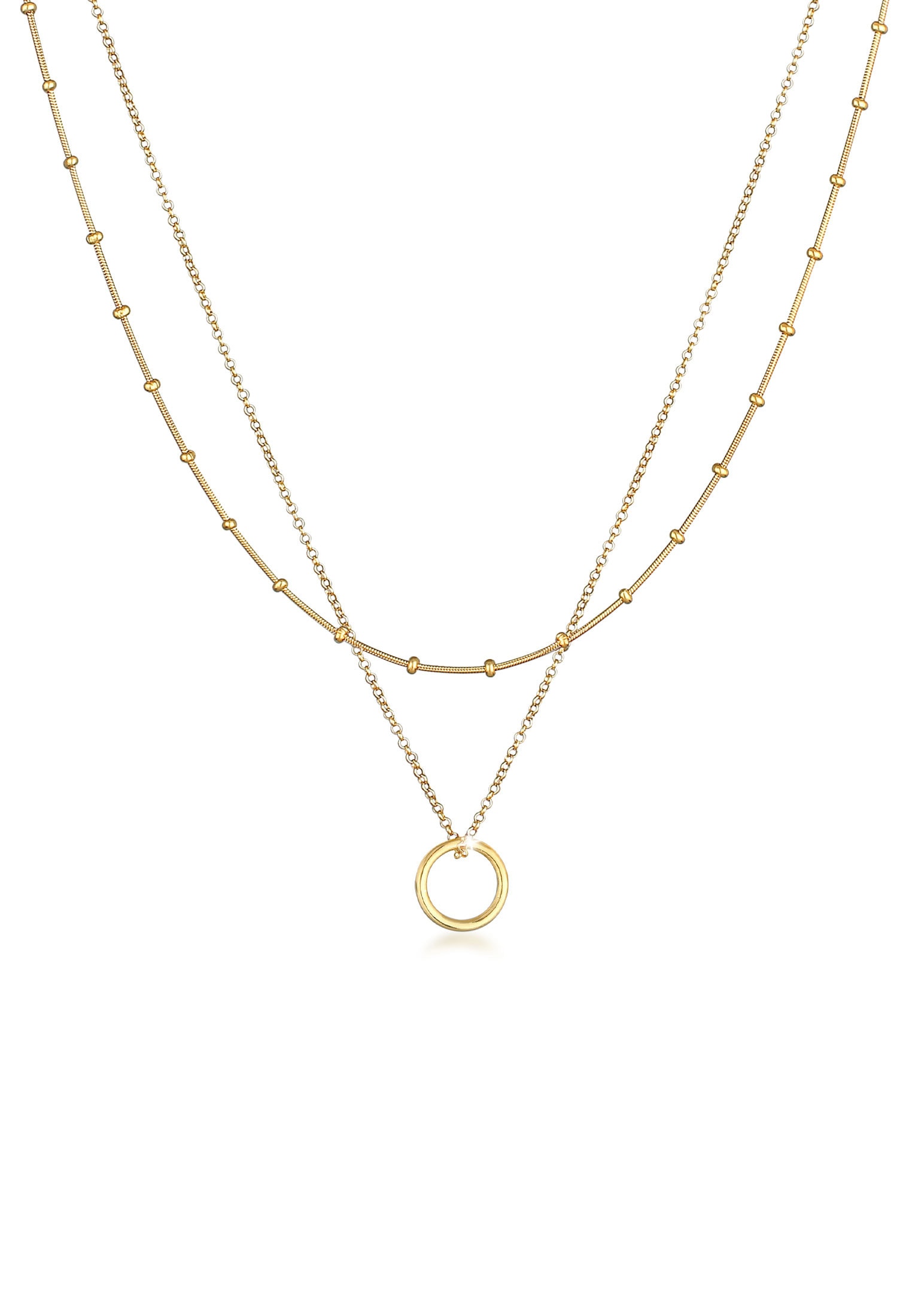 Elli Silberkette »Halskette Layer Kugelkette Kreis Rund 925 Silber«