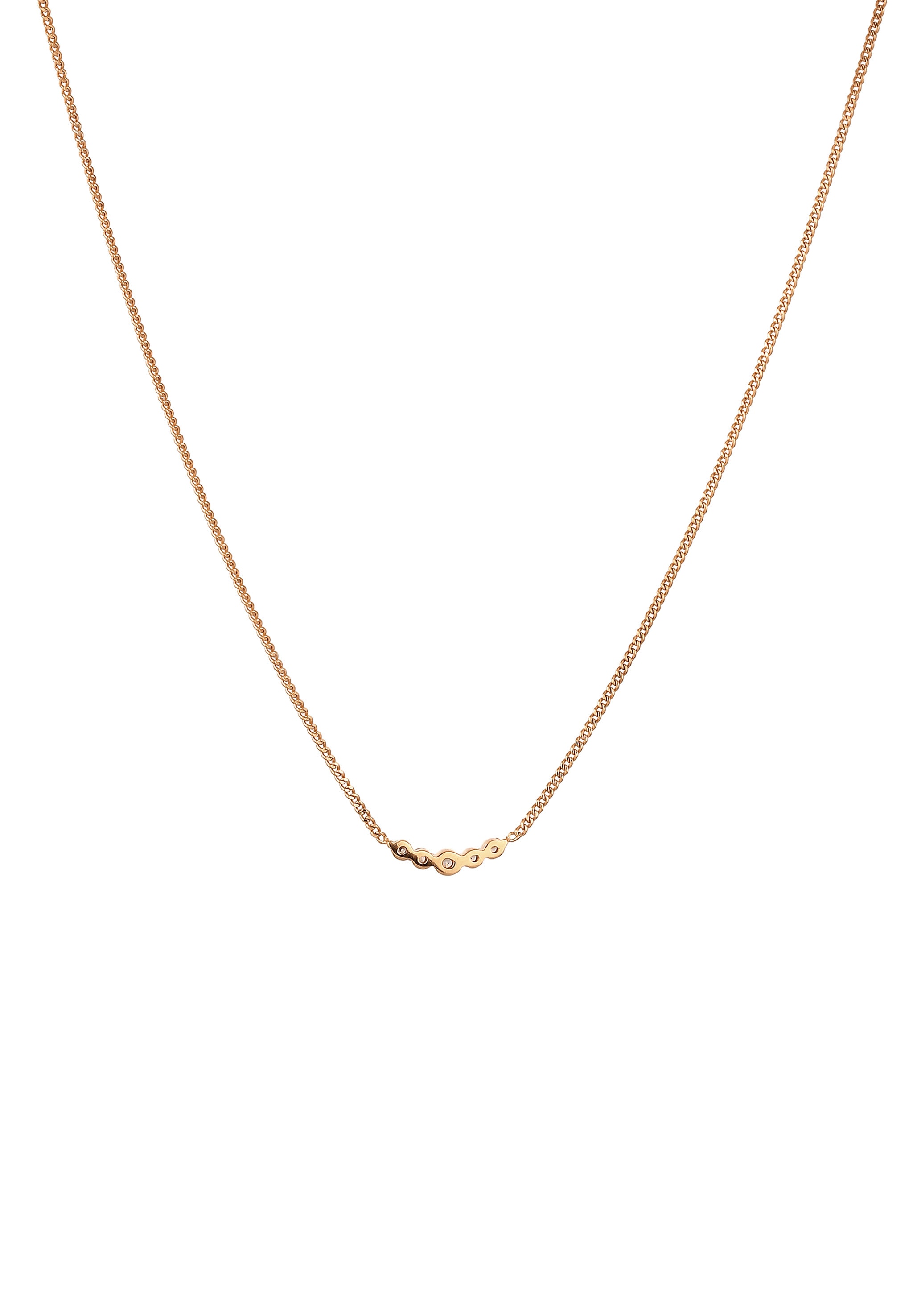 Elli DIAMONDS Silberkette »Halskette Diamant Weiß Brillantschliff (0.09 ct) 585 Gelbgold«