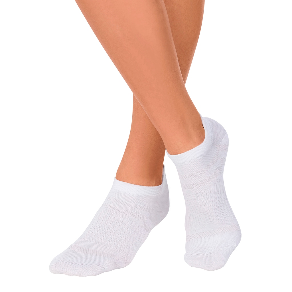 LASCANA ACTIVE Sneakersocken, (Set, 7 Paar), in Piqué-Optik