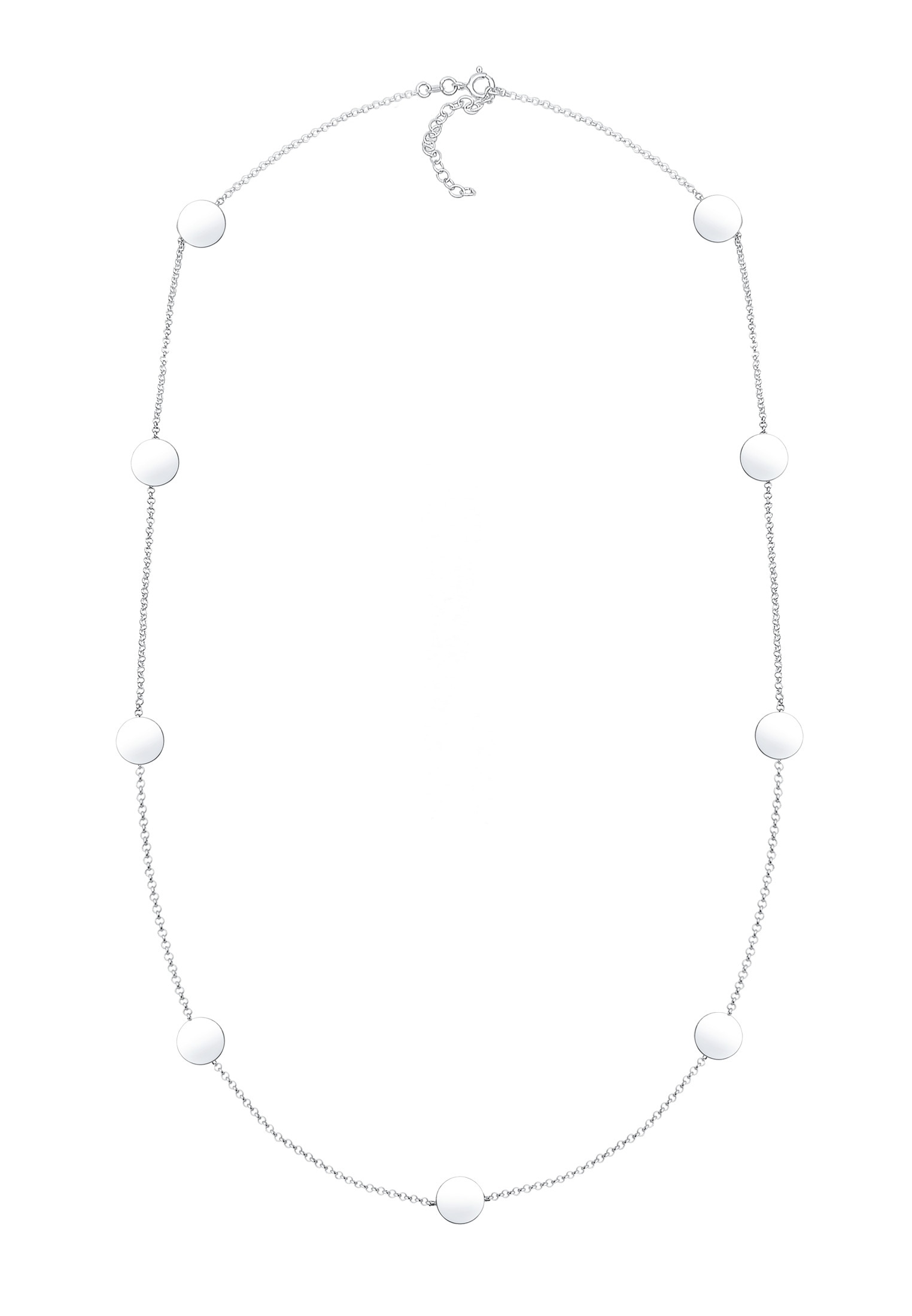 Elli Lange Kette »Halskette Plättchen Kreis Glänzend 925 Sterling Silber«