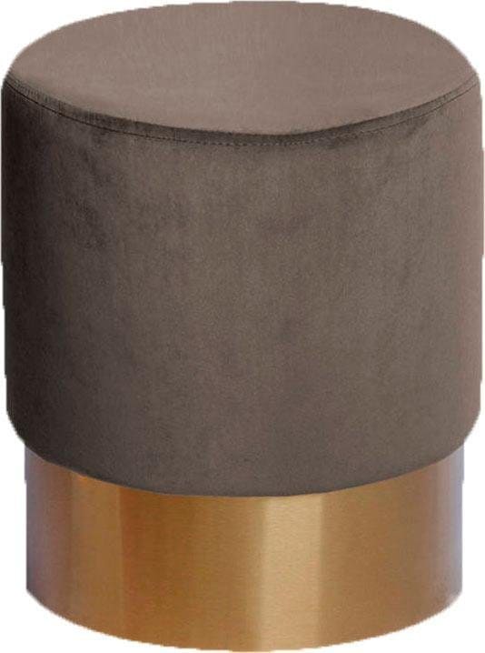 Kayoom Hocker »Nano 110, Hocker in stilvollem Design, runde Form, mit Fuß aus Metall« 1 Stk. tlg. Golz Akzente, mit pflegeleichtem Stoffbezug, runde Form
