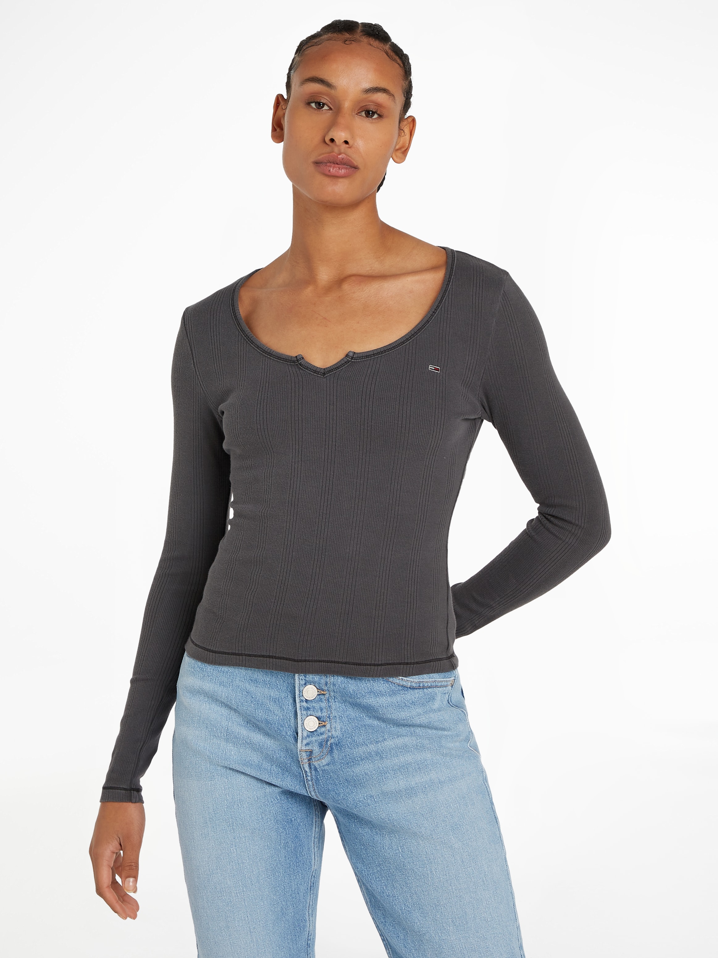 Langarmshirt »TJW SLIM NECKLINE DETAIL GMD LS«, mit Detail an am Ausschnitt