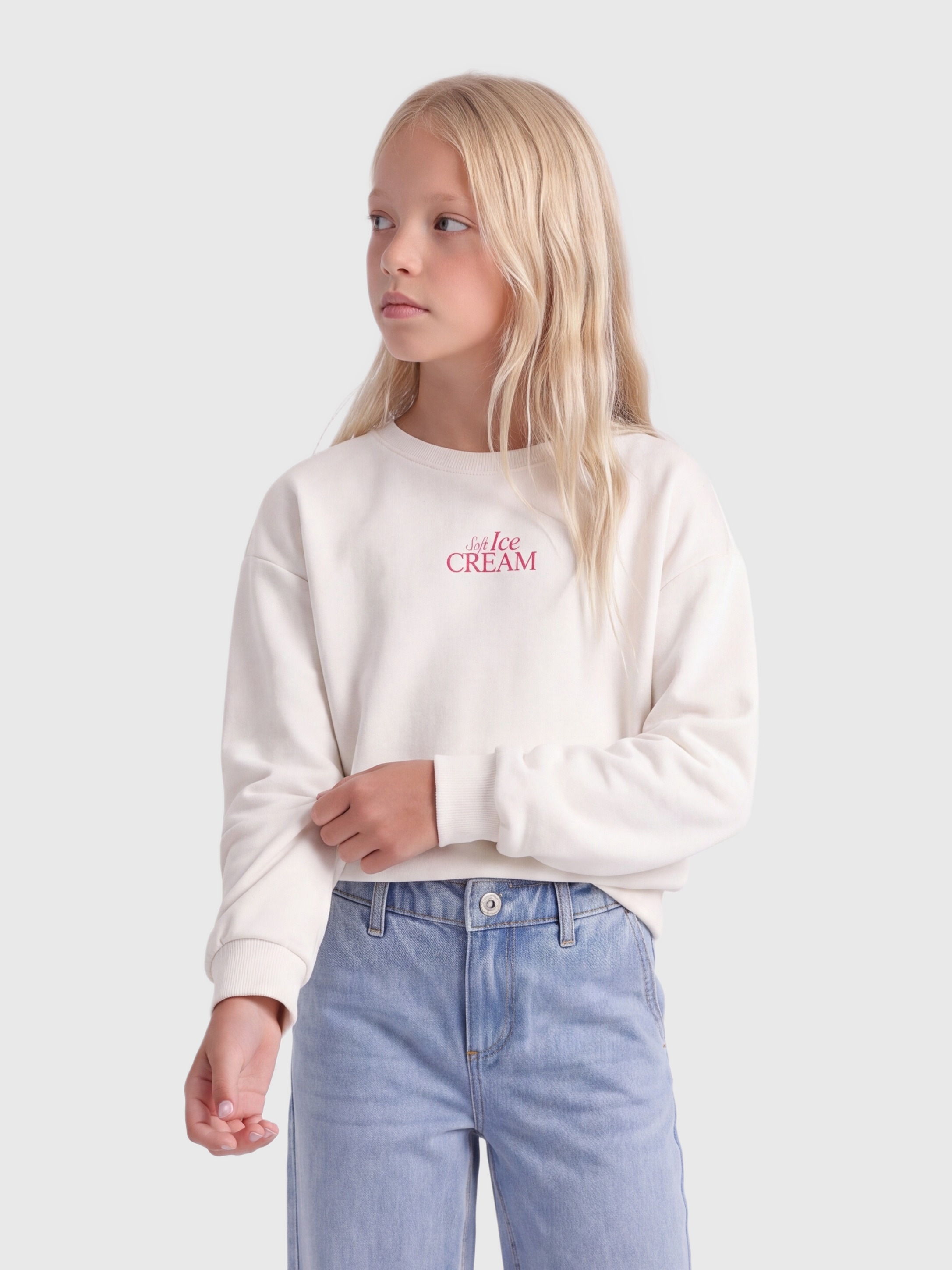 KIDS ONLY Sweatshirt »KOGPHILEA LIFE L/S LOOSE UB VD SWT«, Baumwollmischung, regular fit
