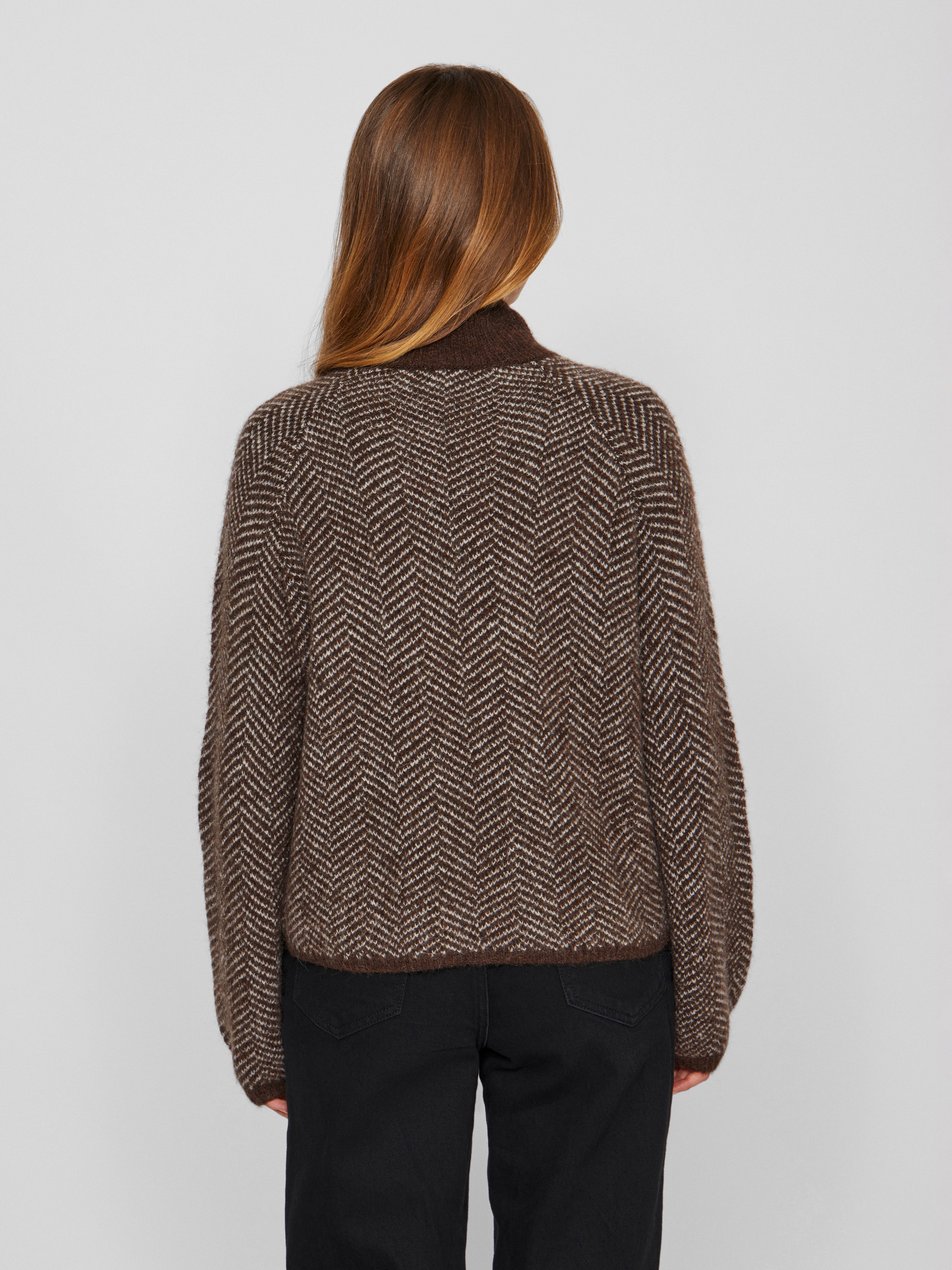 Vila Stehkragenpullover »VILORY HIGH NECK L/S KNIT TOP - NOOS« Materialmix, regular fit